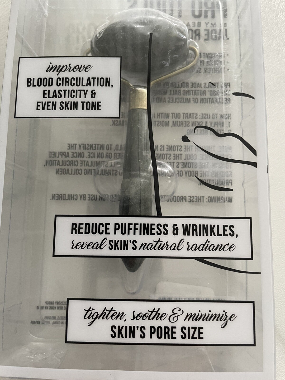 Pro Tools by My Beauty Spot Jade Roller for Circulation Wrinkles of Face and Eye