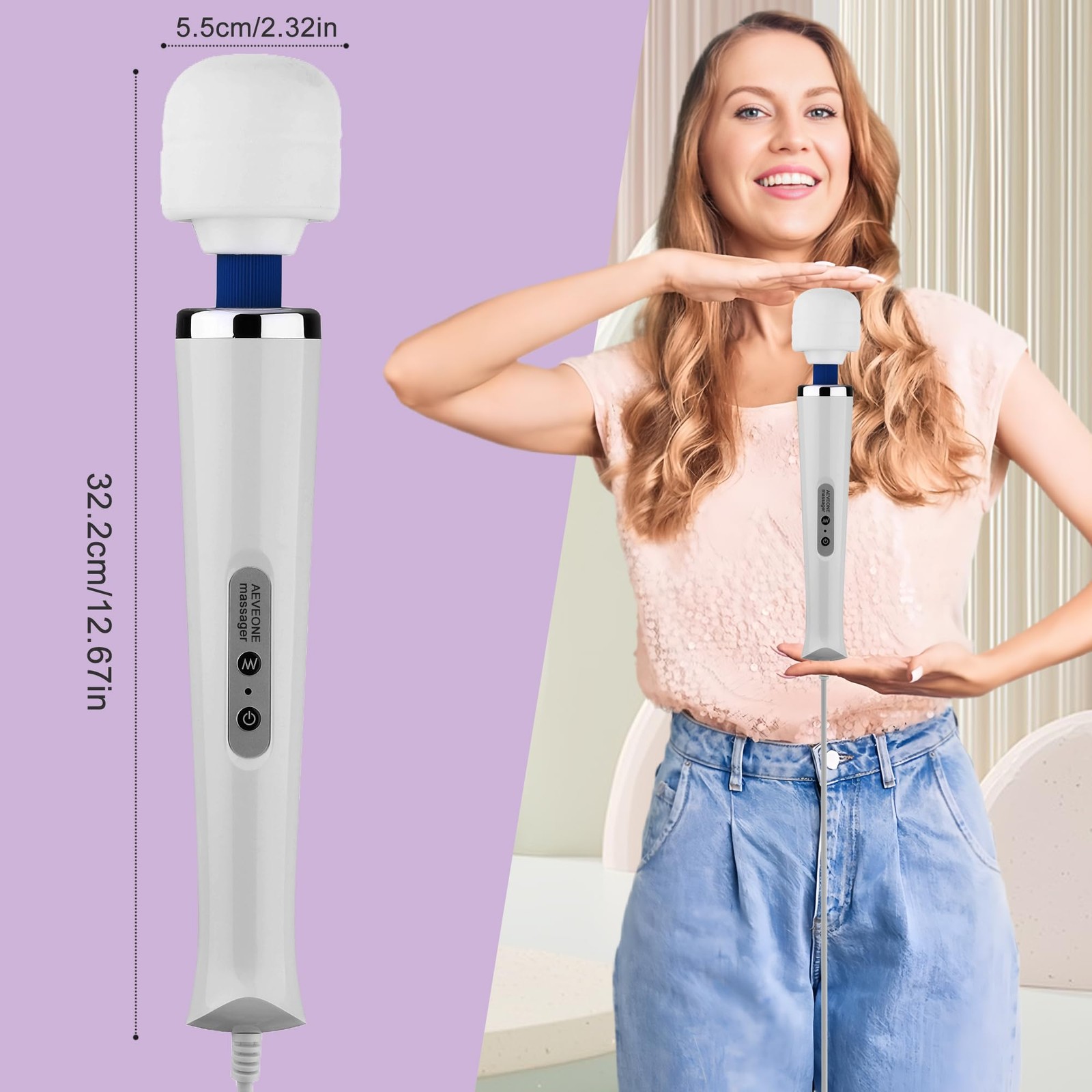 AEVEONE Wired Powerful Handheld Wand Massager, Strong Personal Vibration Mass…