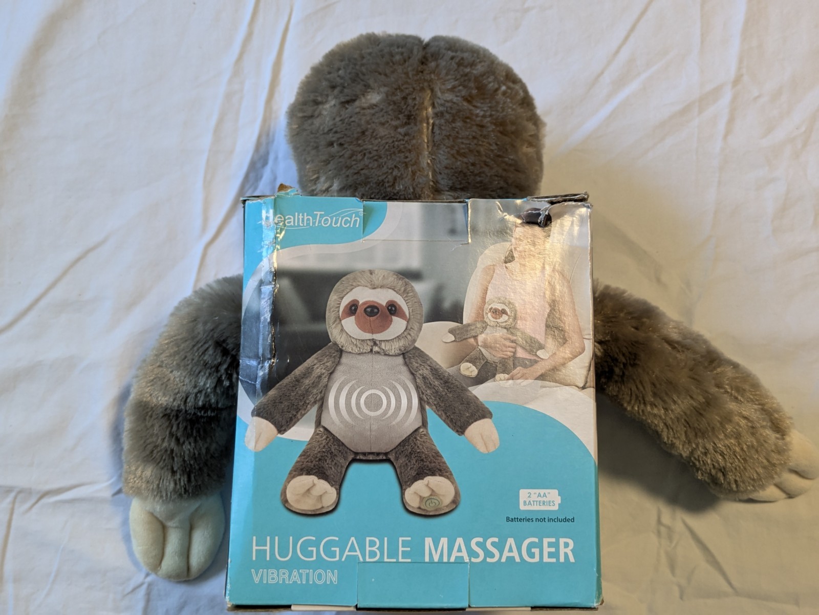 Health Touch Huggable Sloth Massaging Massager with Relaxing Vibration