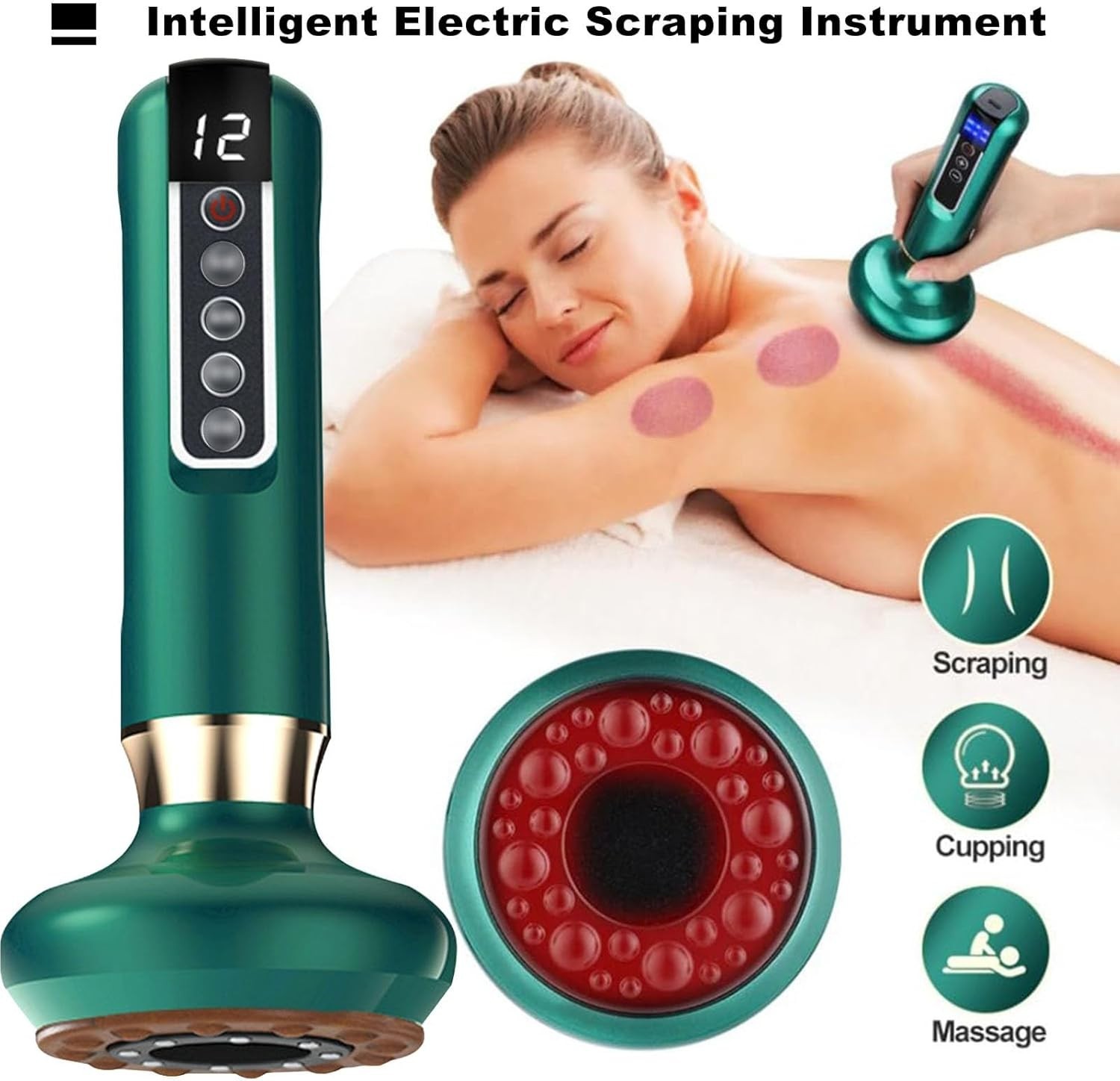 Rechargeable Bianstone Scraping Instrument,Vacuum Neg. Pressure Cupping Device
