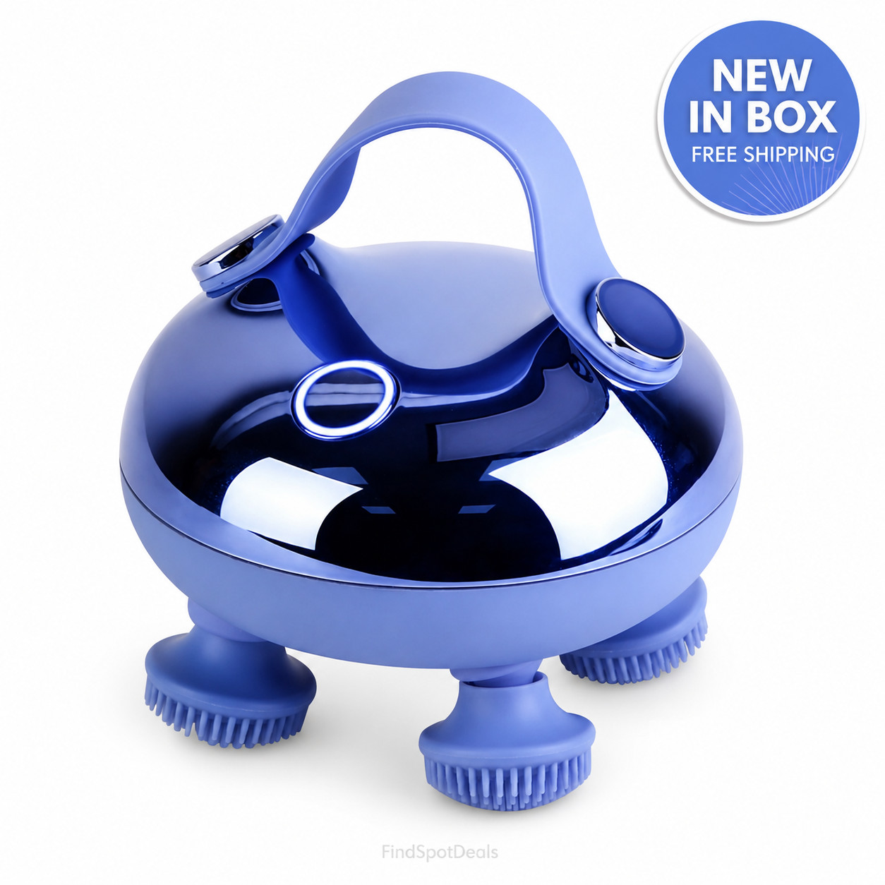 Electric Scalp Massager, Portable and Rechargeable, Handheld with Anti-Fall Stra