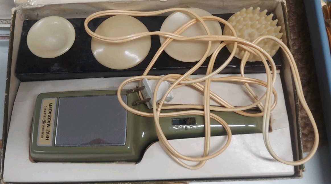 GE Heat Massager MR-2 Vintage with All Attachments Tested and Working