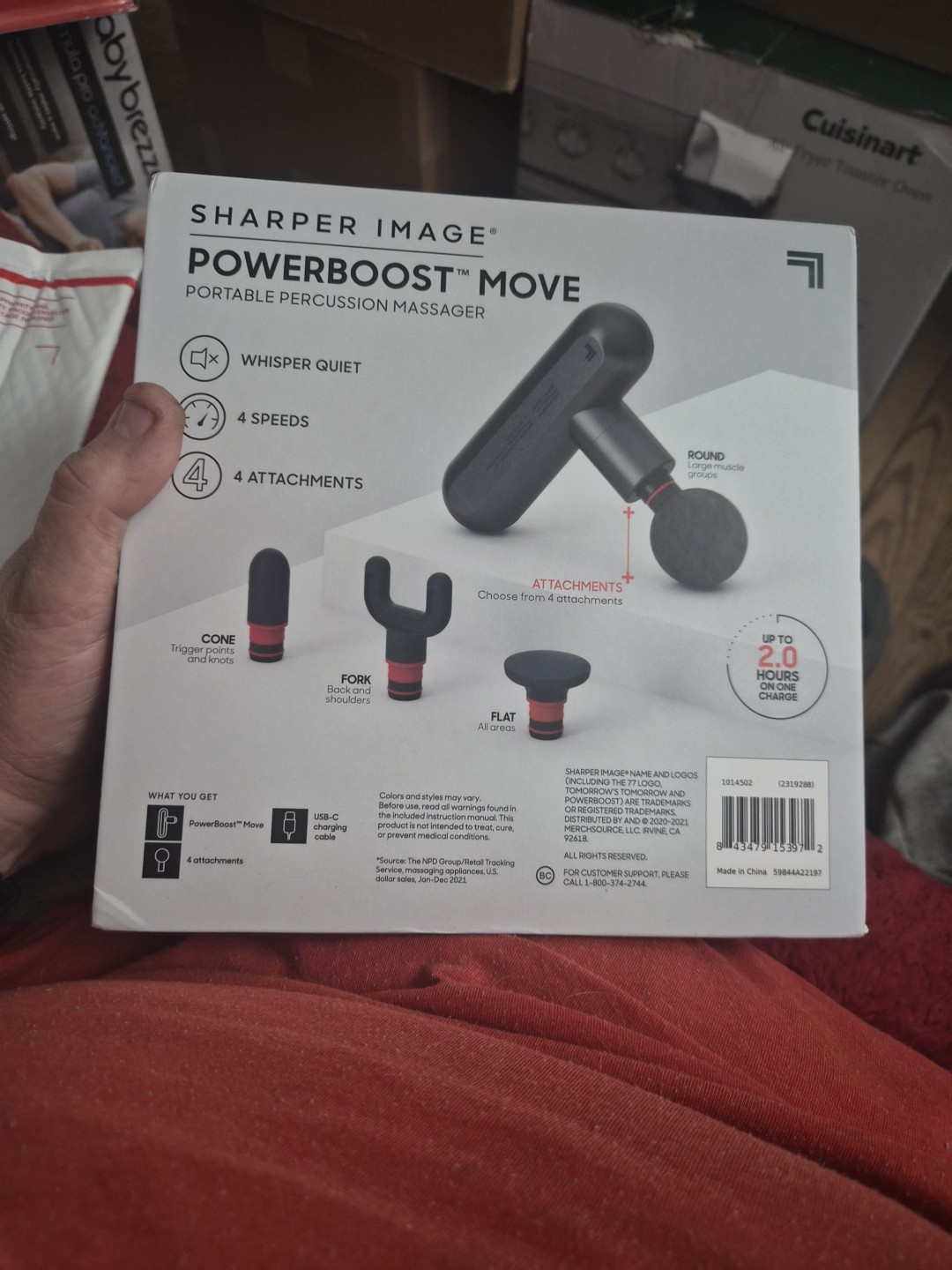 Sharper Image Powerboost Move Portable Percussion Massager Black
