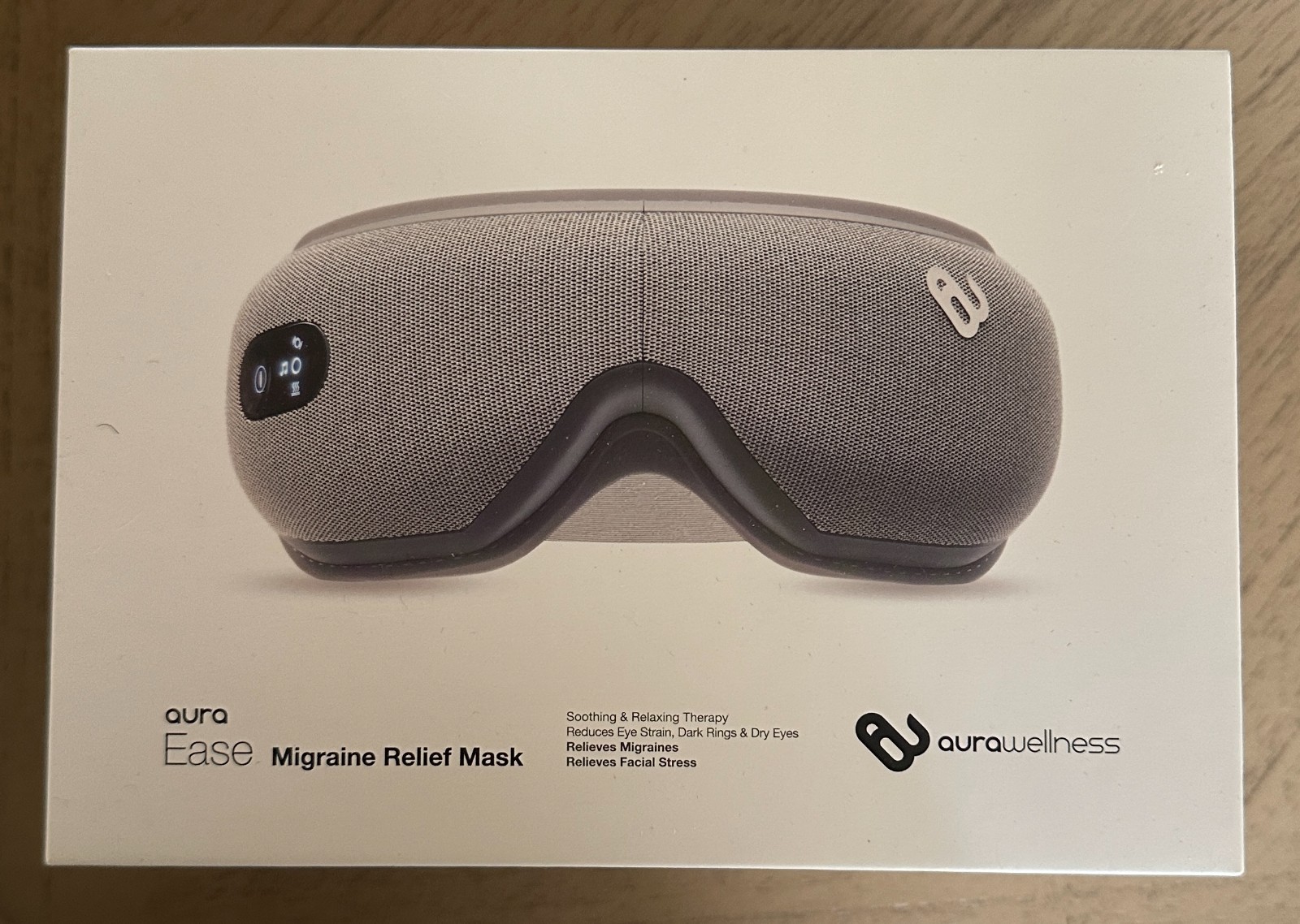 Aura Ease Migraine Relief Mask With Compression, Massage, Heat & Bluetooth Audio