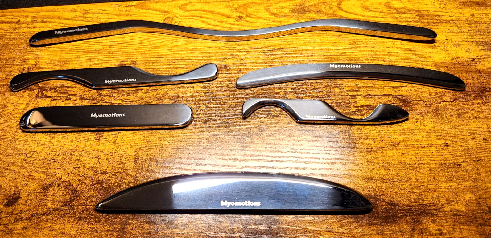 Myomotions 6pc Stainless Steel IASTM Gua Sha Muscle Scraper Set w/ Case