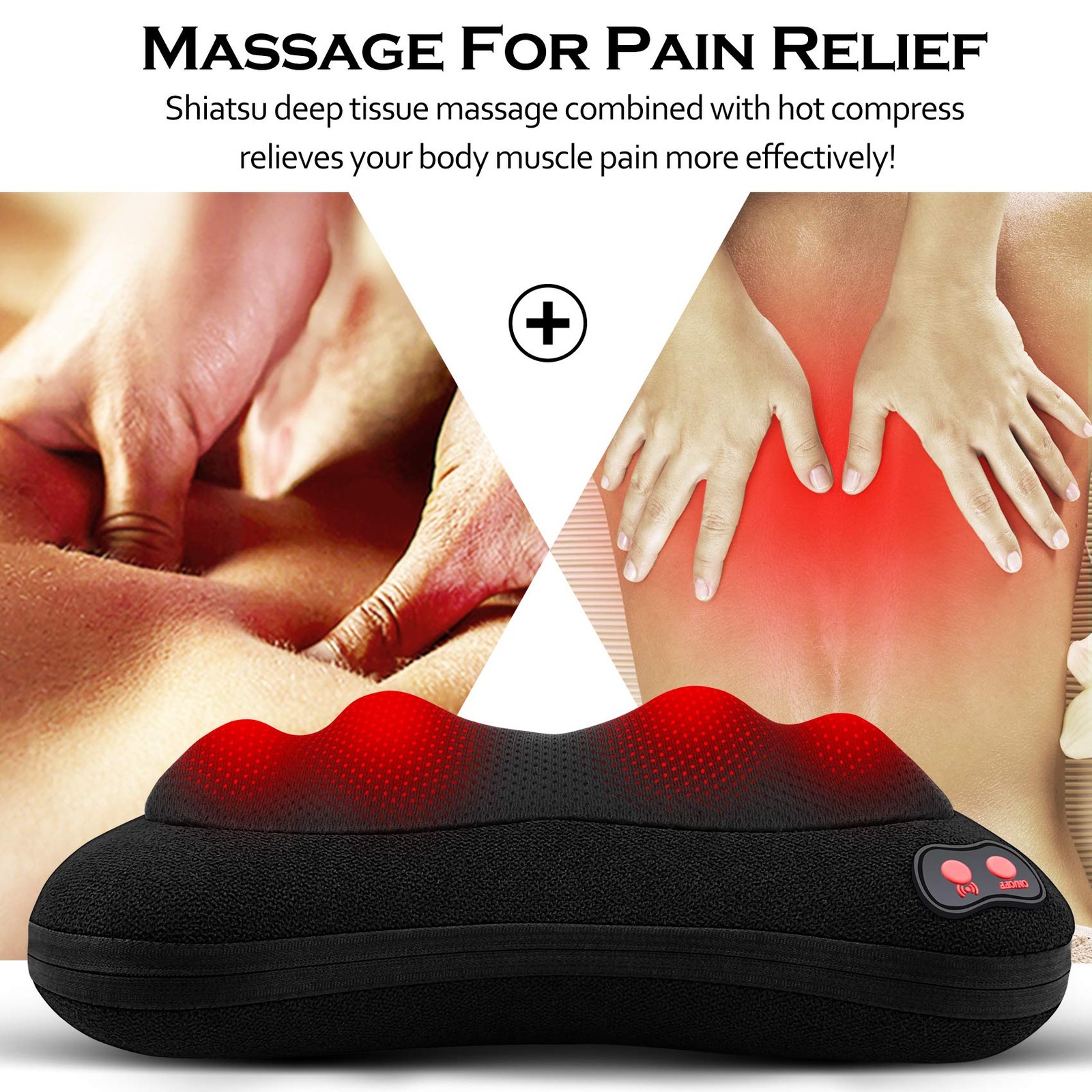 Papillon Shiatsu Neck Back Shoulder Massager with Heat for Pain Relief