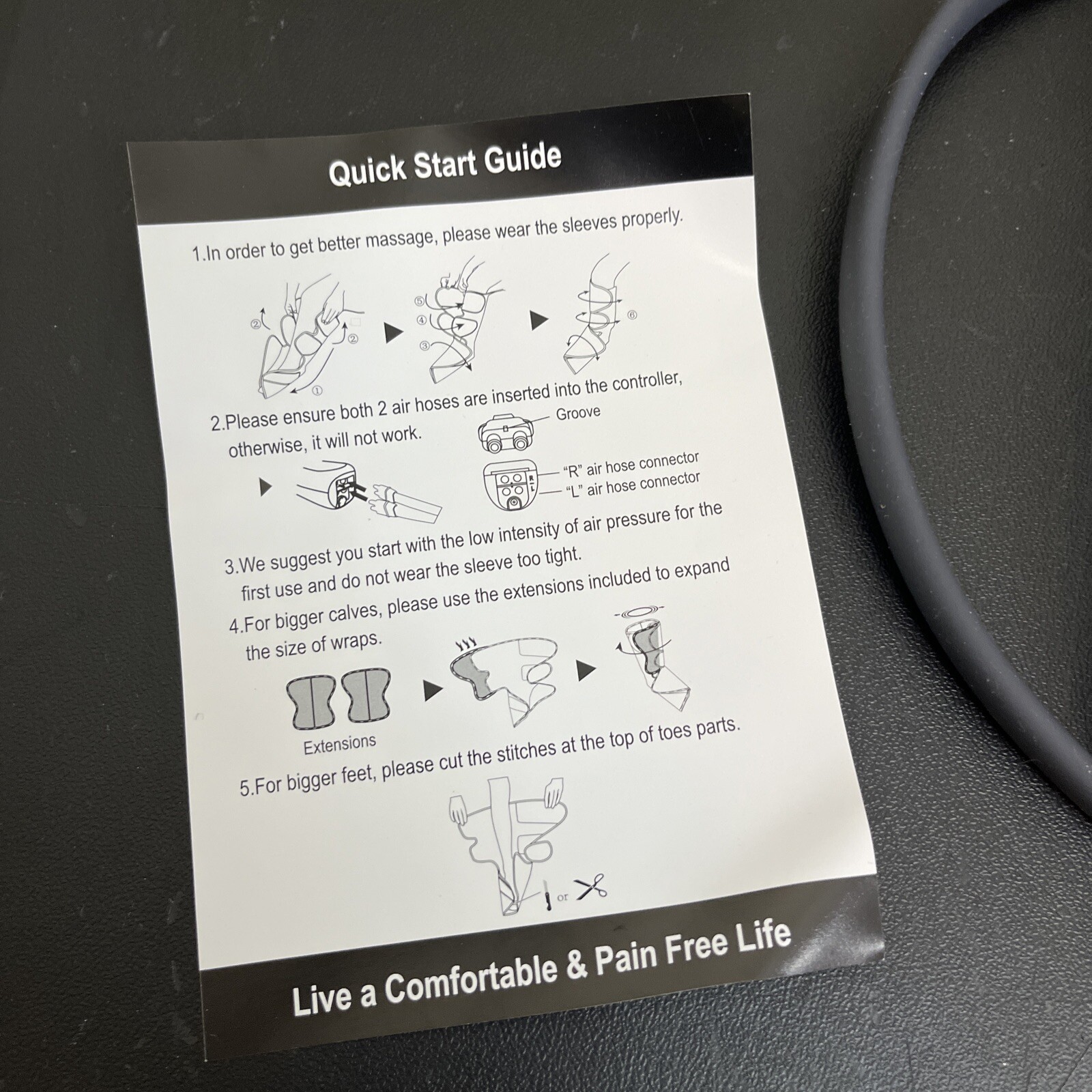 Fit King Air Compression Leg Massager Model FT-009A Manual Included