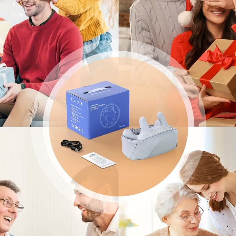 Neck Massager Heat 6D Shiatsu Neck Shoulder Massager Deep Tissue Back
