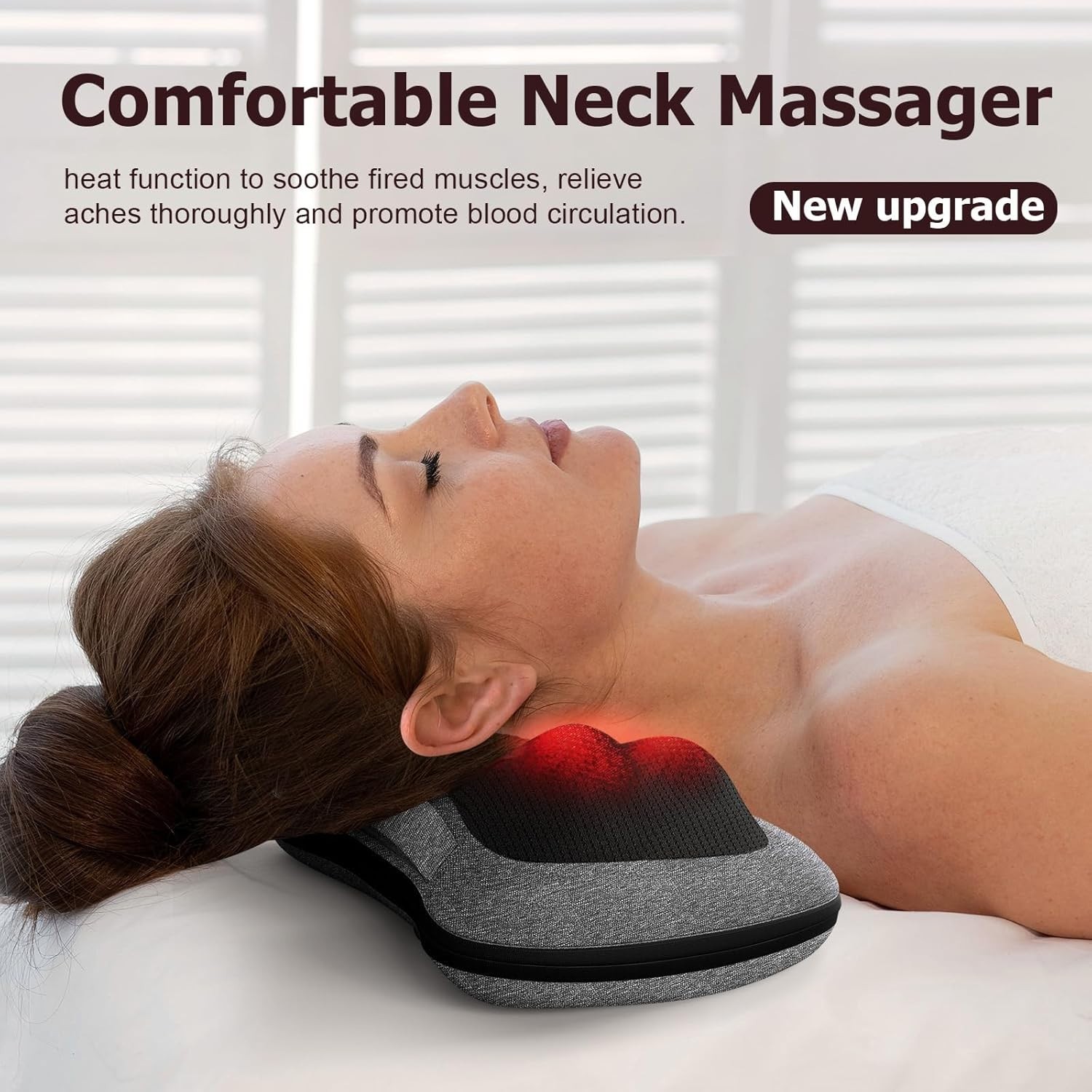 Shiatsu Back Massager with Heat Deep Tissue for Neck Shoulder Back Pain Relief