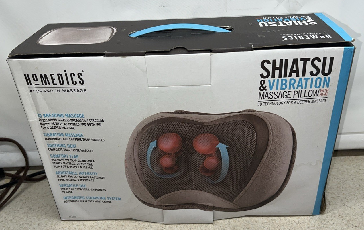 HoMedics Shiatsu & Vibration Massage Pillow with Heat Adjustable 3D Technology