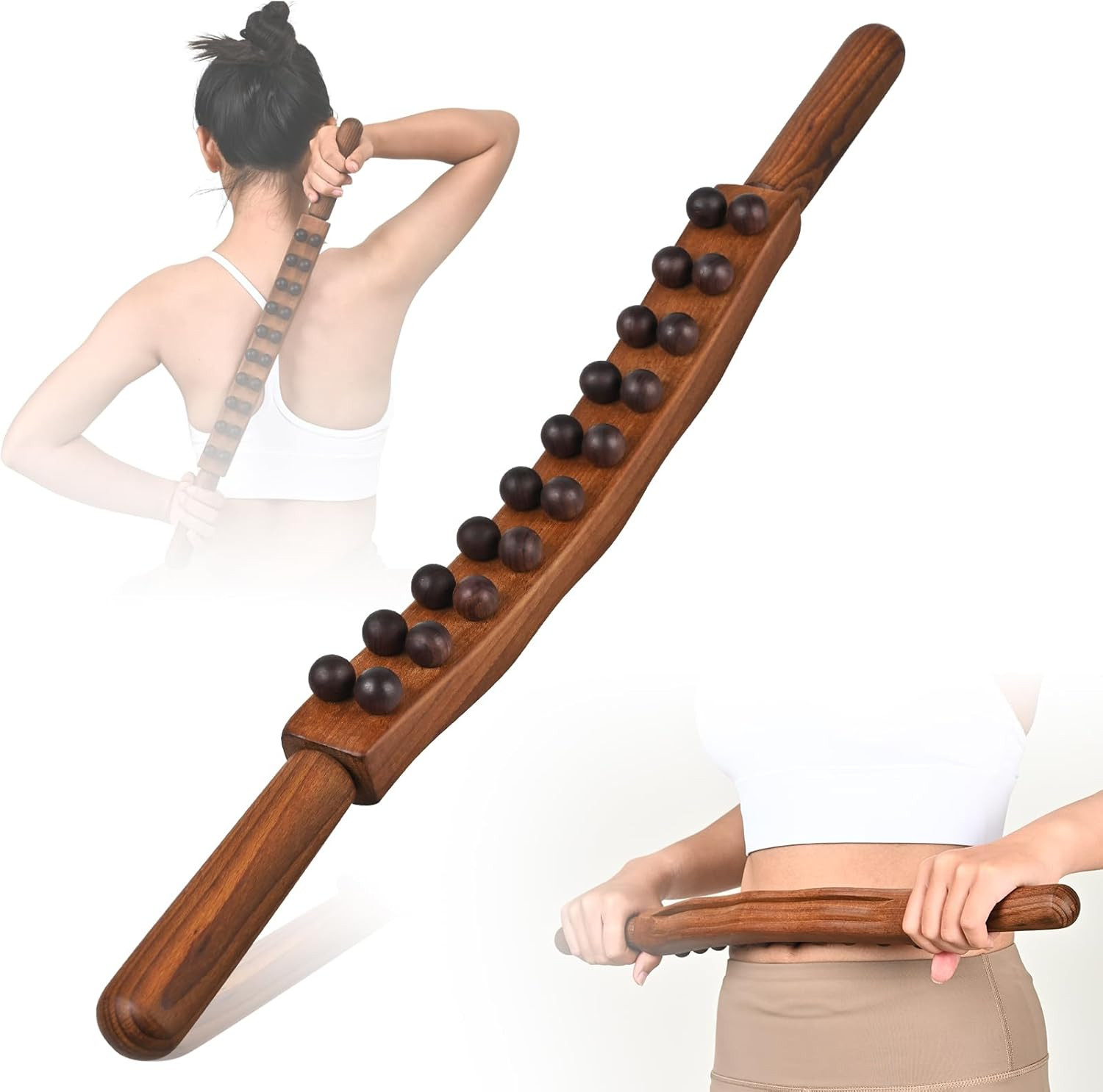 Guasha Wood Massage Stick Tools Wooden Therapy Scraping Lymphatic Drainage Ma…