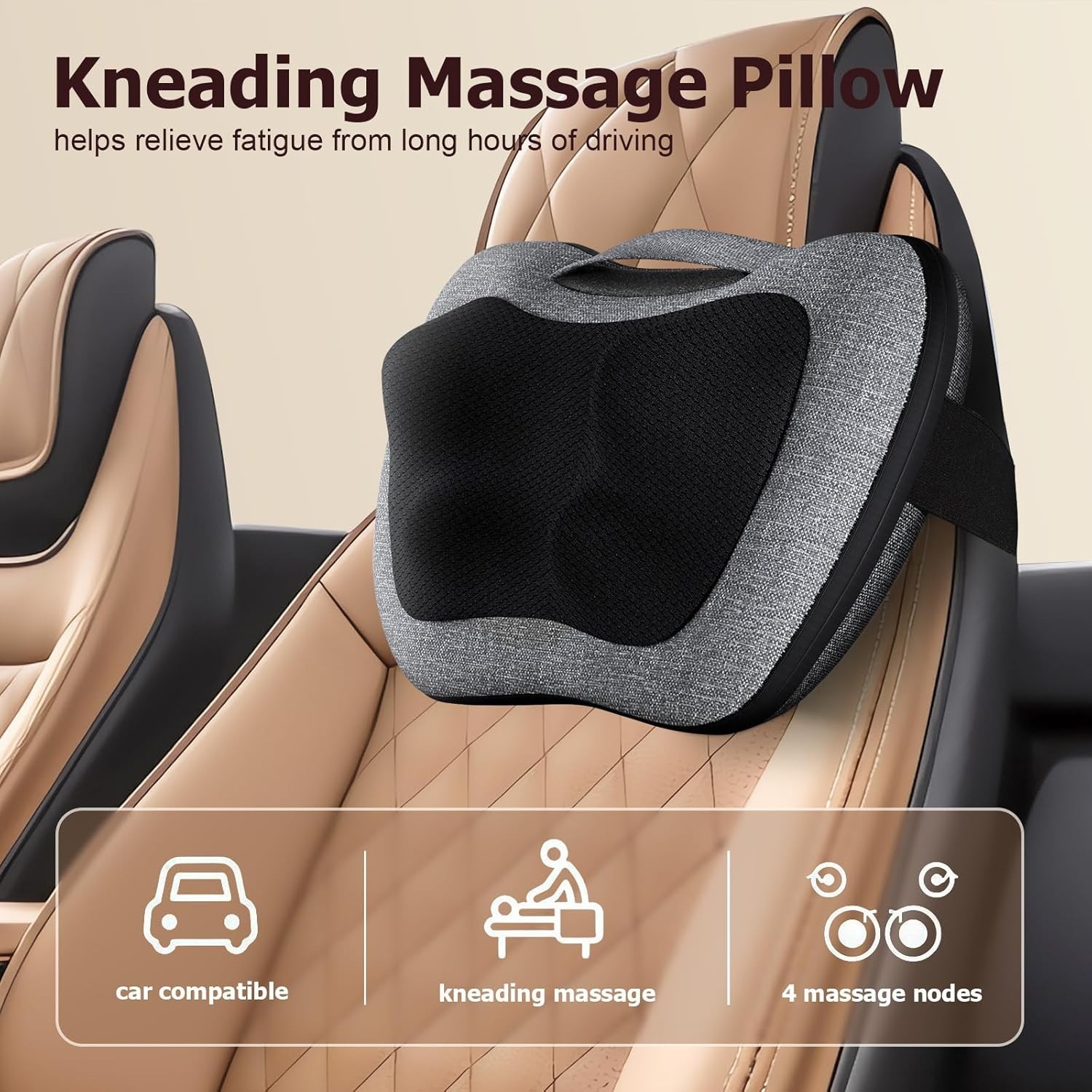 Electric Shiatsu Massage Pillow with Heat – Comfort for Back, Neck & Shoulders