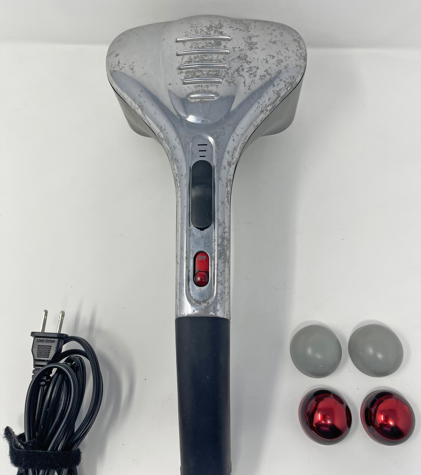 HoMedics Handheld Professional Percussion Massager PA-MET1 w Heat Aluminum/Grey