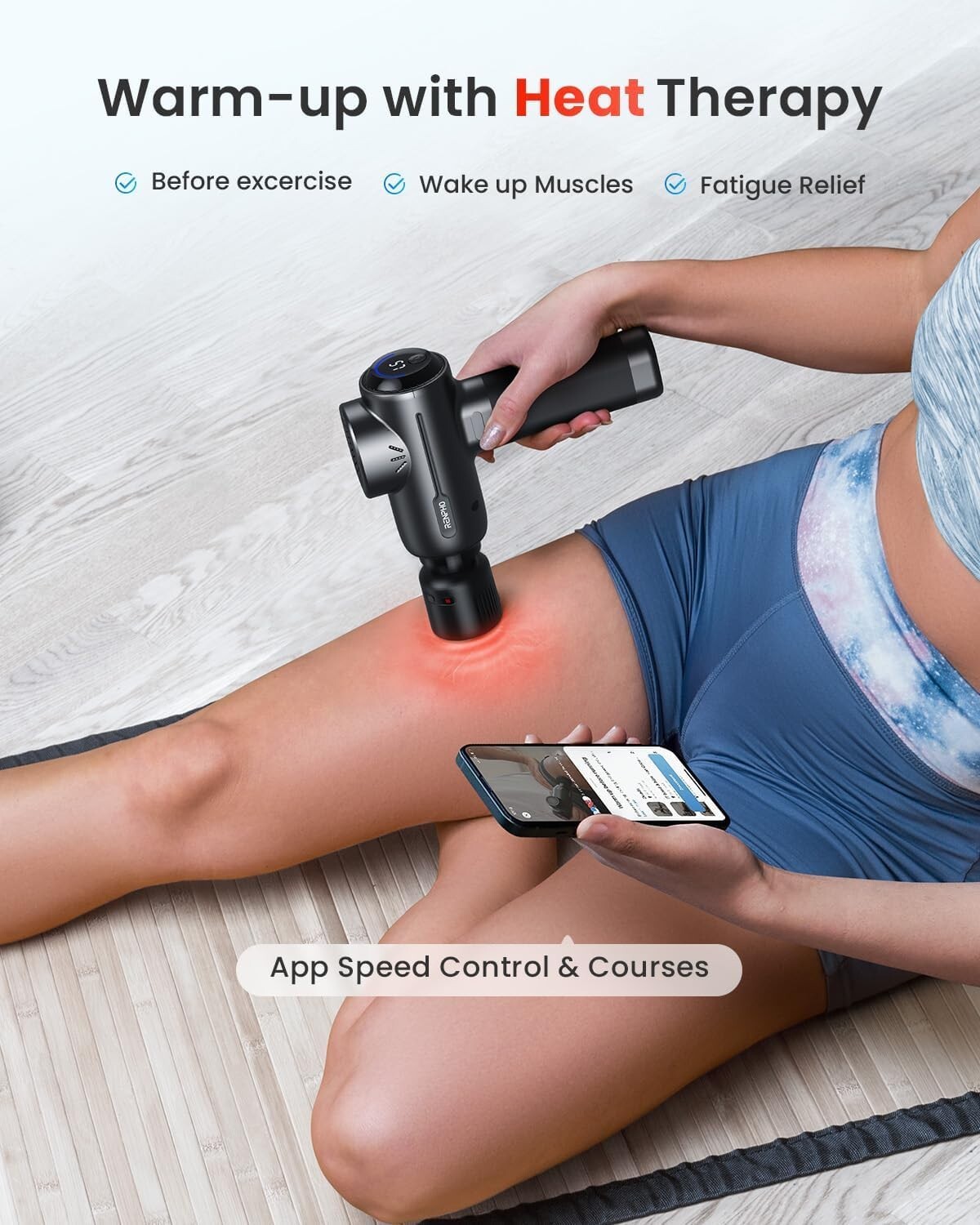 RENPHO Massage Gun with Heat&Cold Muscle Deep Tissue Pain Relief Percussion NEW