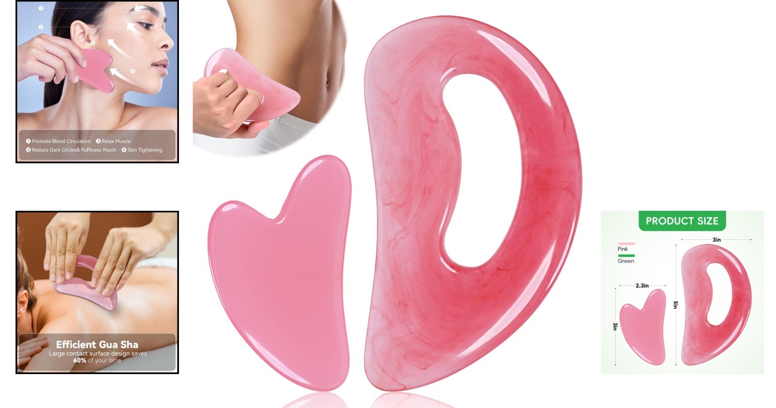 Dual Gua Sha Massage Tools for Body Shaping & Facial Toning – Durable & Elegant