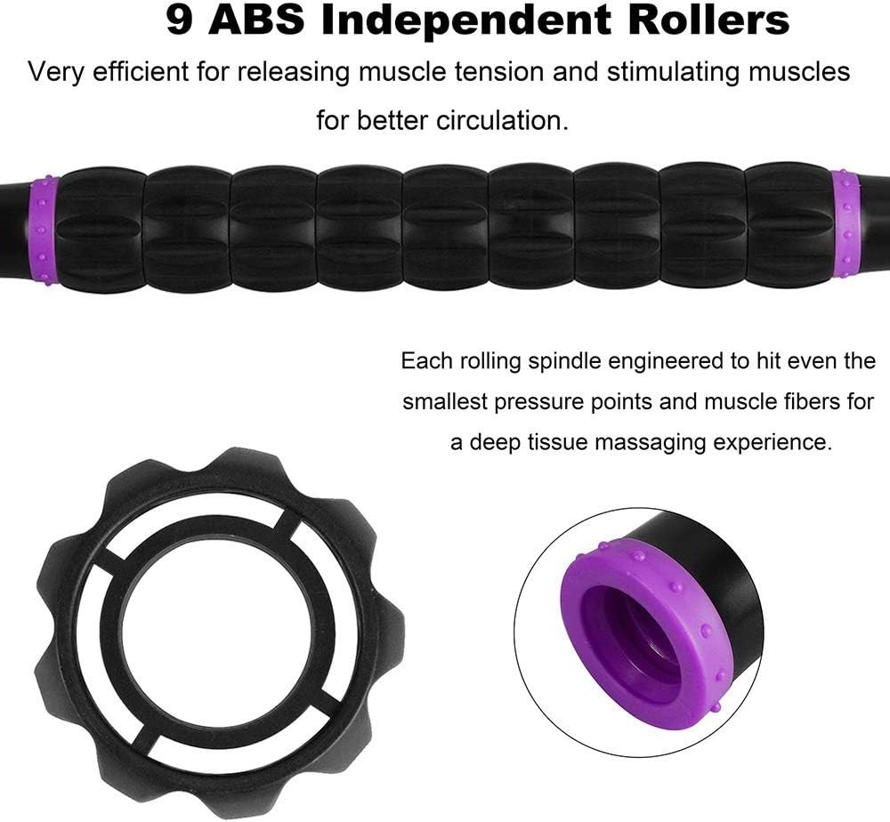 Professional 9-Roller Deep Tissue Massage Stick – Portable Muscle Recovery Ro…