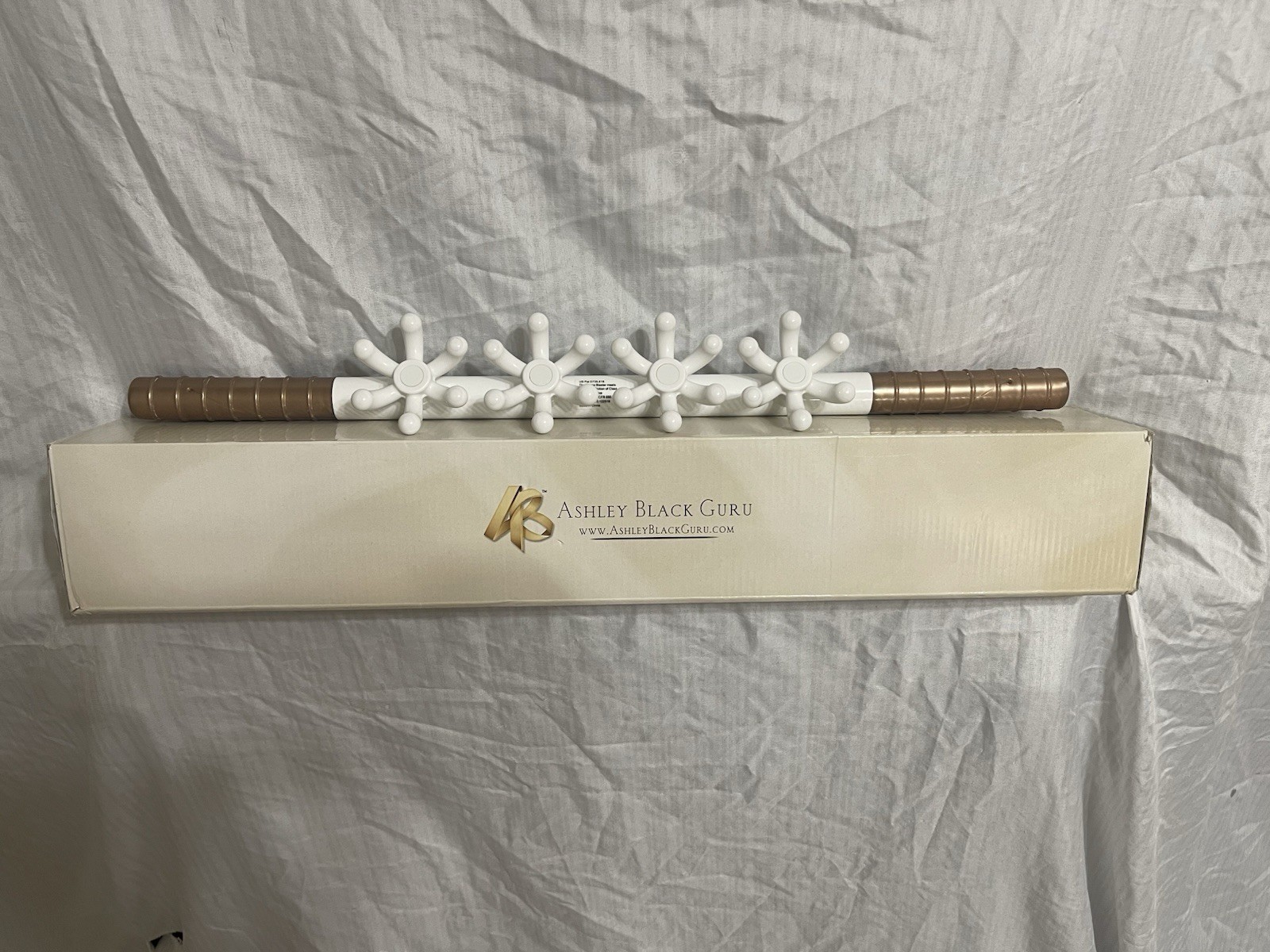 Ashley Black Guru FasciaBlaster Body Massage Roller Stick White/Gold Manual