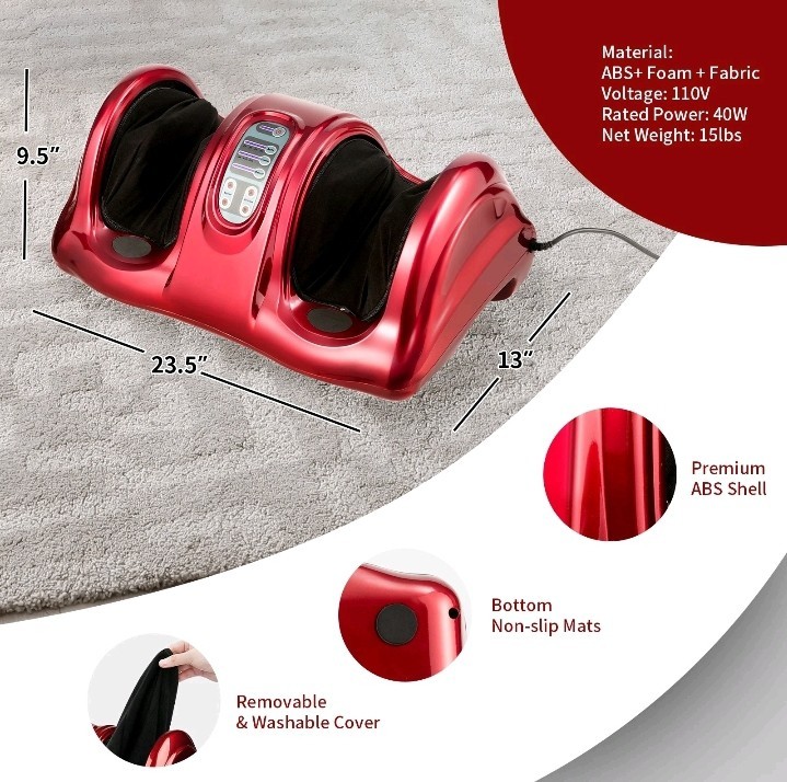 Shiatsu Foot Massager Kneading and Rolling Leg Ankle (Missing Remote) Red…..C3