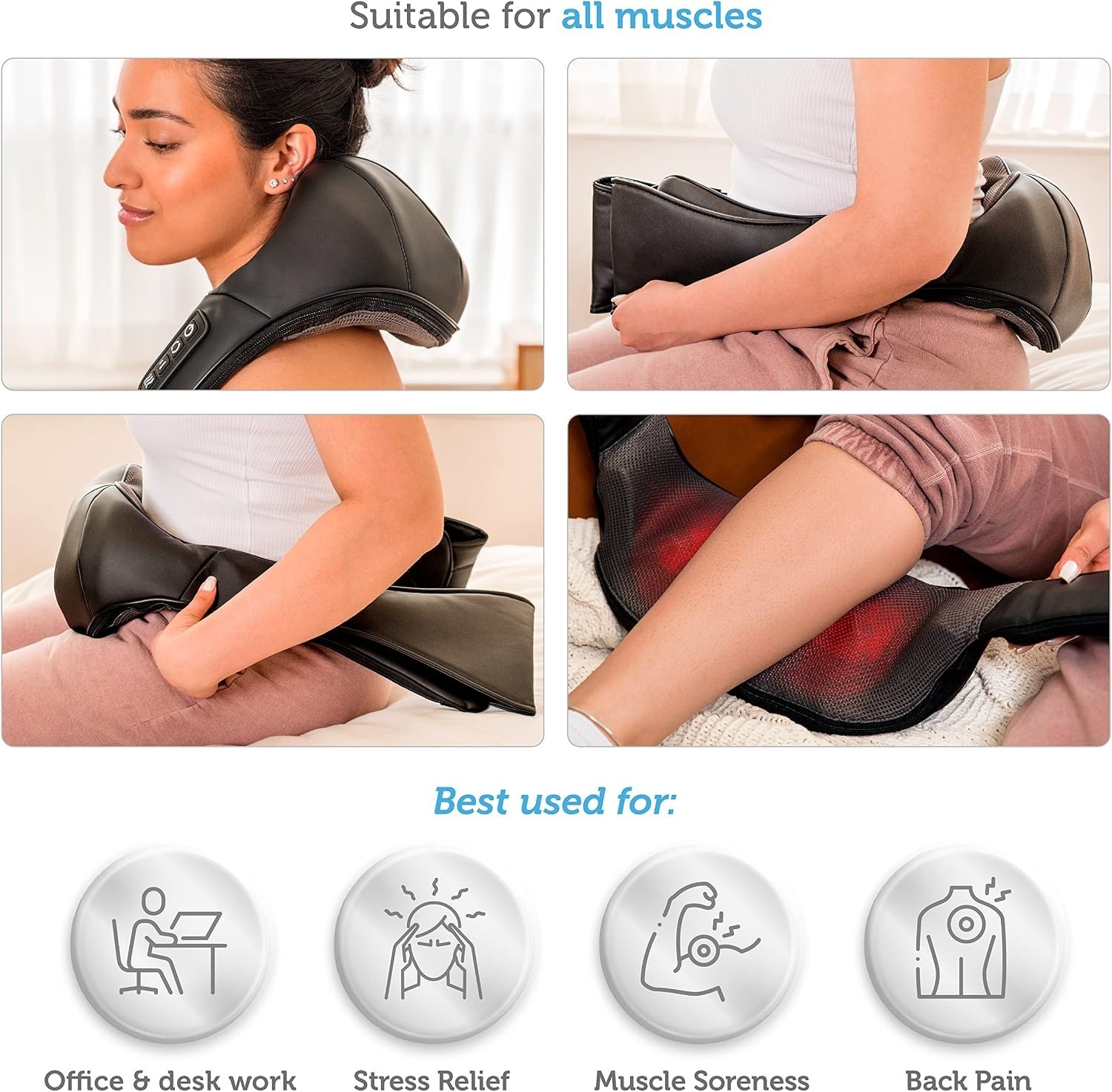 Electric Neck Massager with Multi-purpose Straps