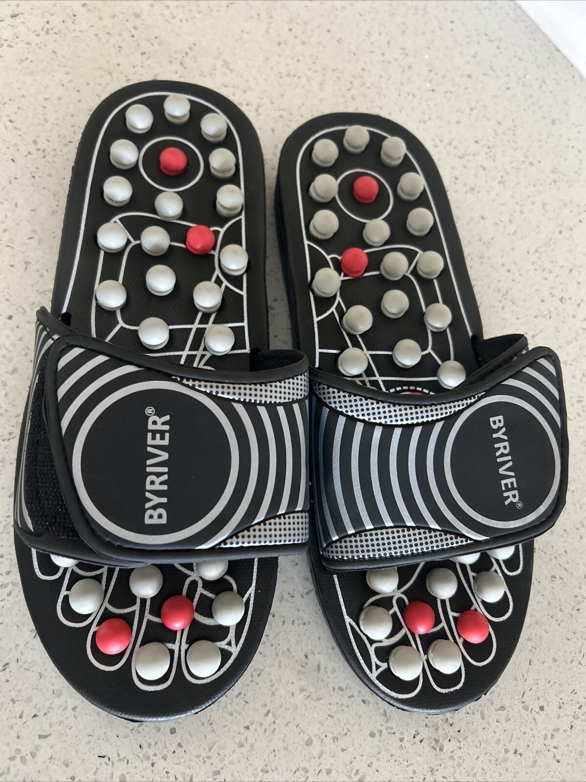 BYRIVER Rotating Shiatsu Massage Slippers Acupuncture Slides Unisex Size XL