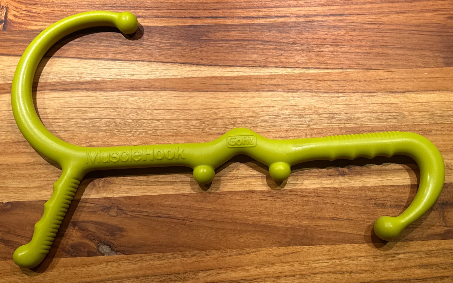 GoFit Muscle Hook Solid Green Plastic Exercise self Massage Neck, Back Relief