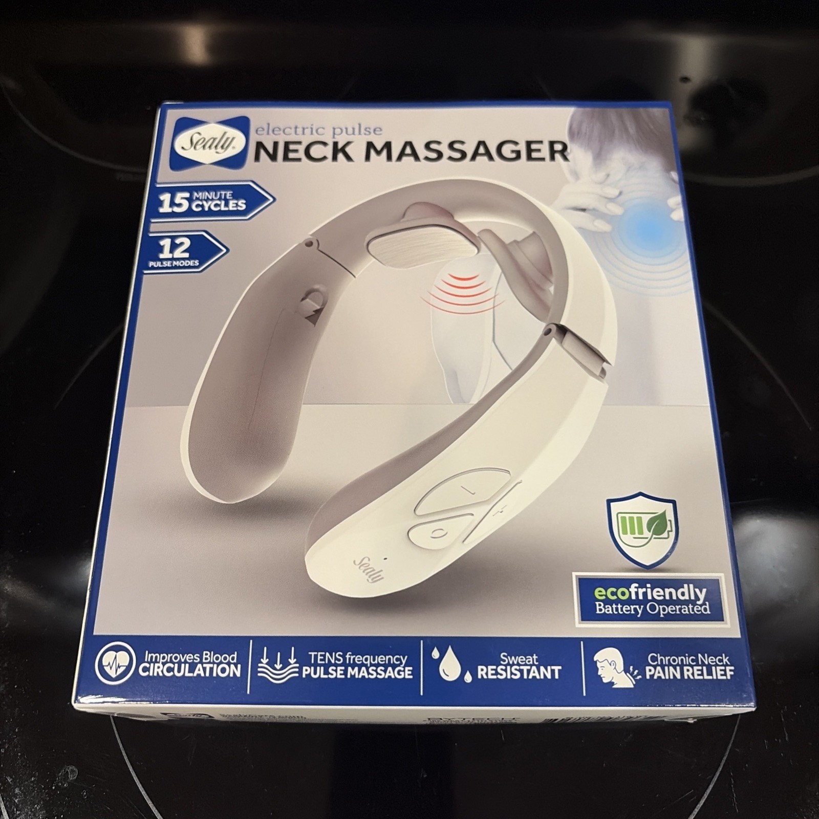 Sealy Electronic Pulse Neck Massager With 12 Pulse Modes