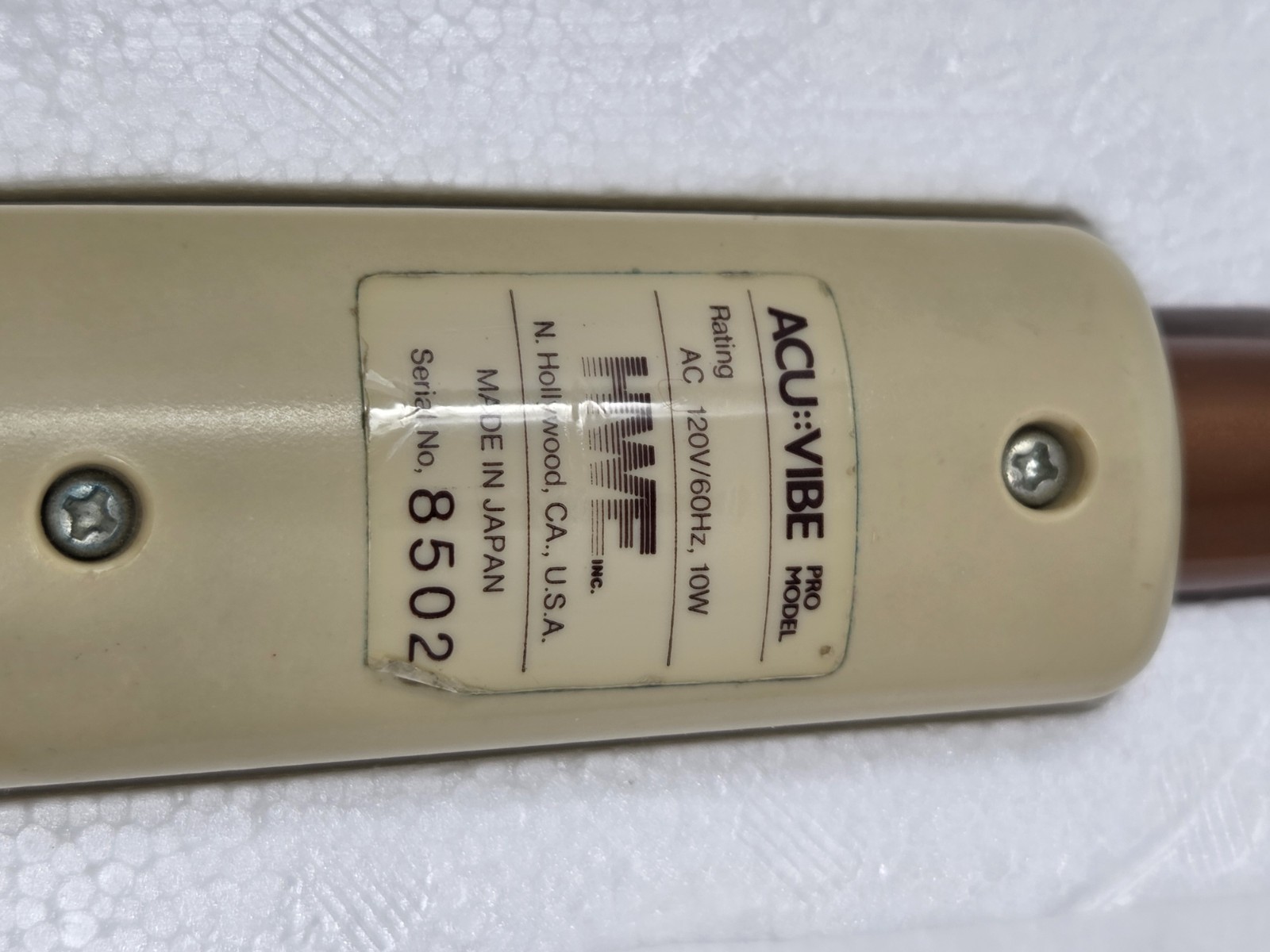 Vintage AcuVibe Pro Model Vibrating Massager Curved 2 Speed Large 23” In Box