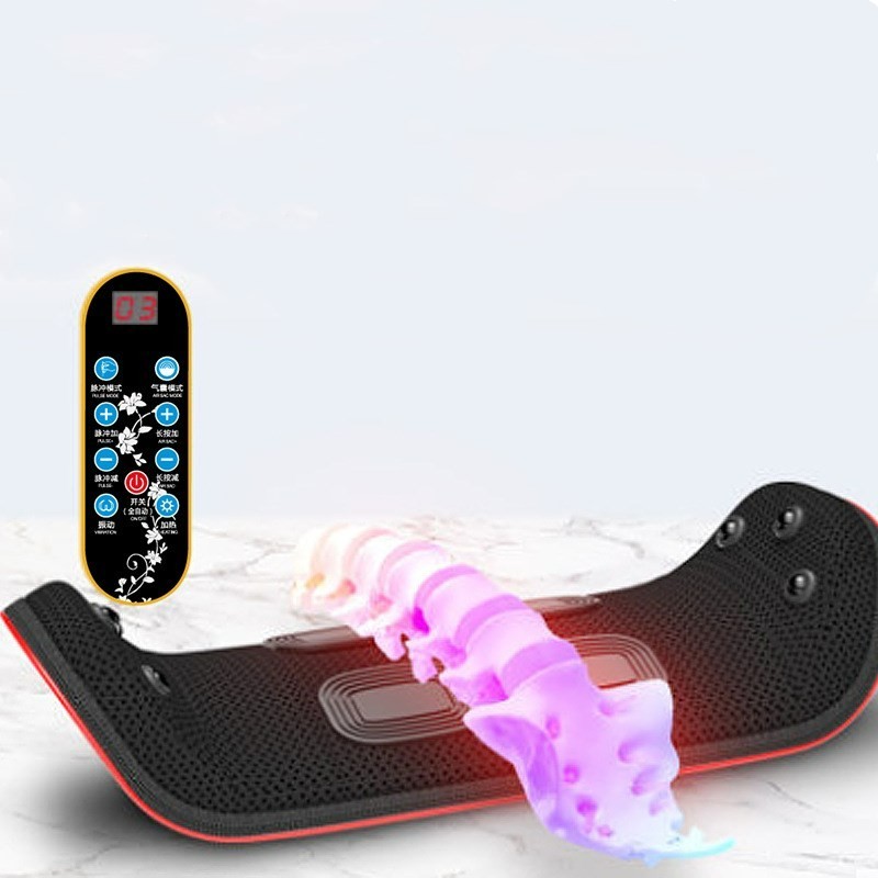 Electric Lumbar Traction Massager Back Brace Heat Vibration Spine Support