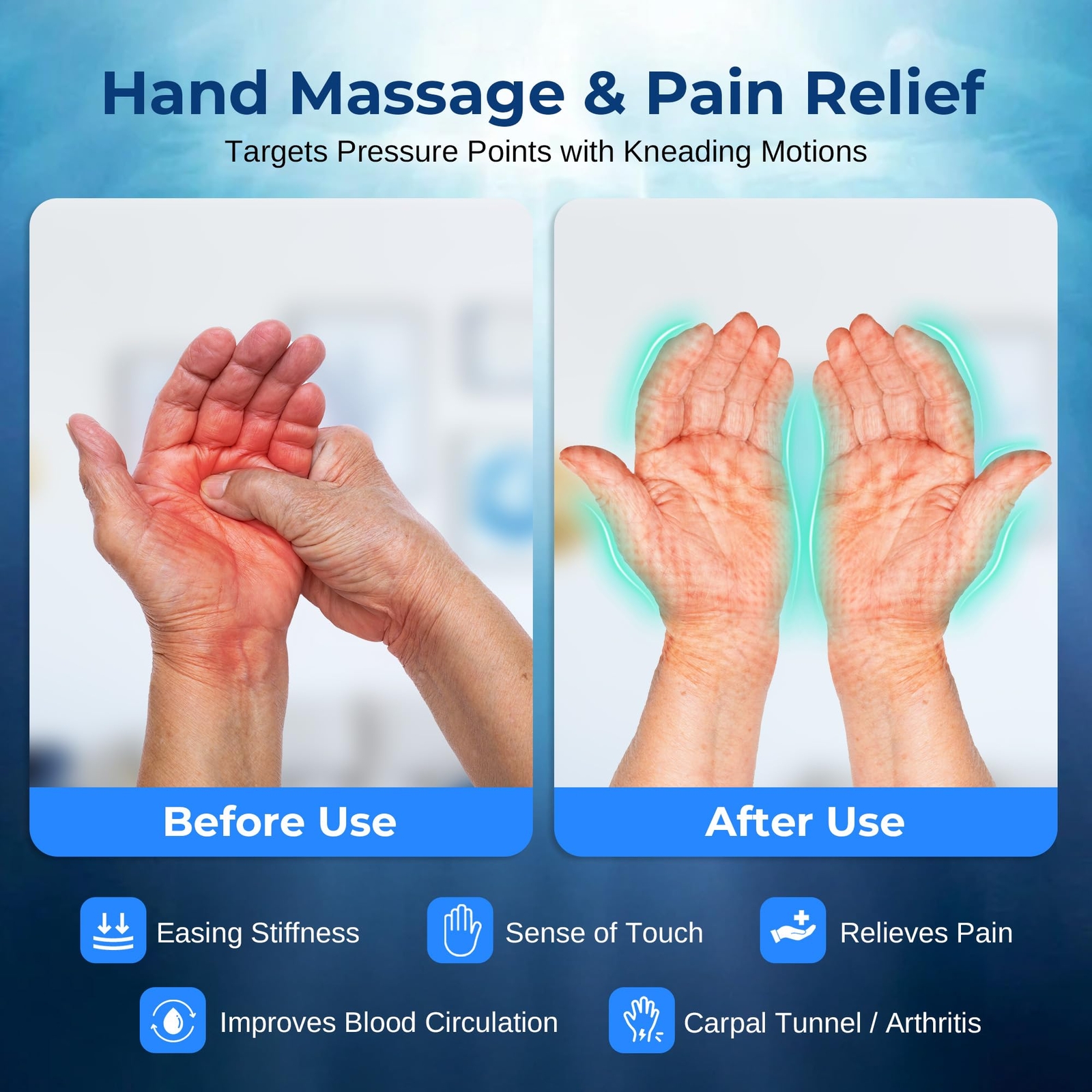 SereneLife Hand Massager (6 Modes, 6 Intensity Levels, 3 Timer Settings)