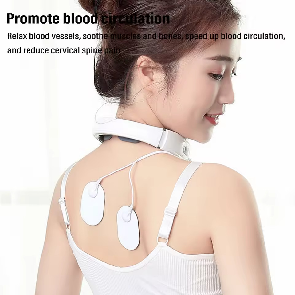 Smart Neck Massager with TENS Patches