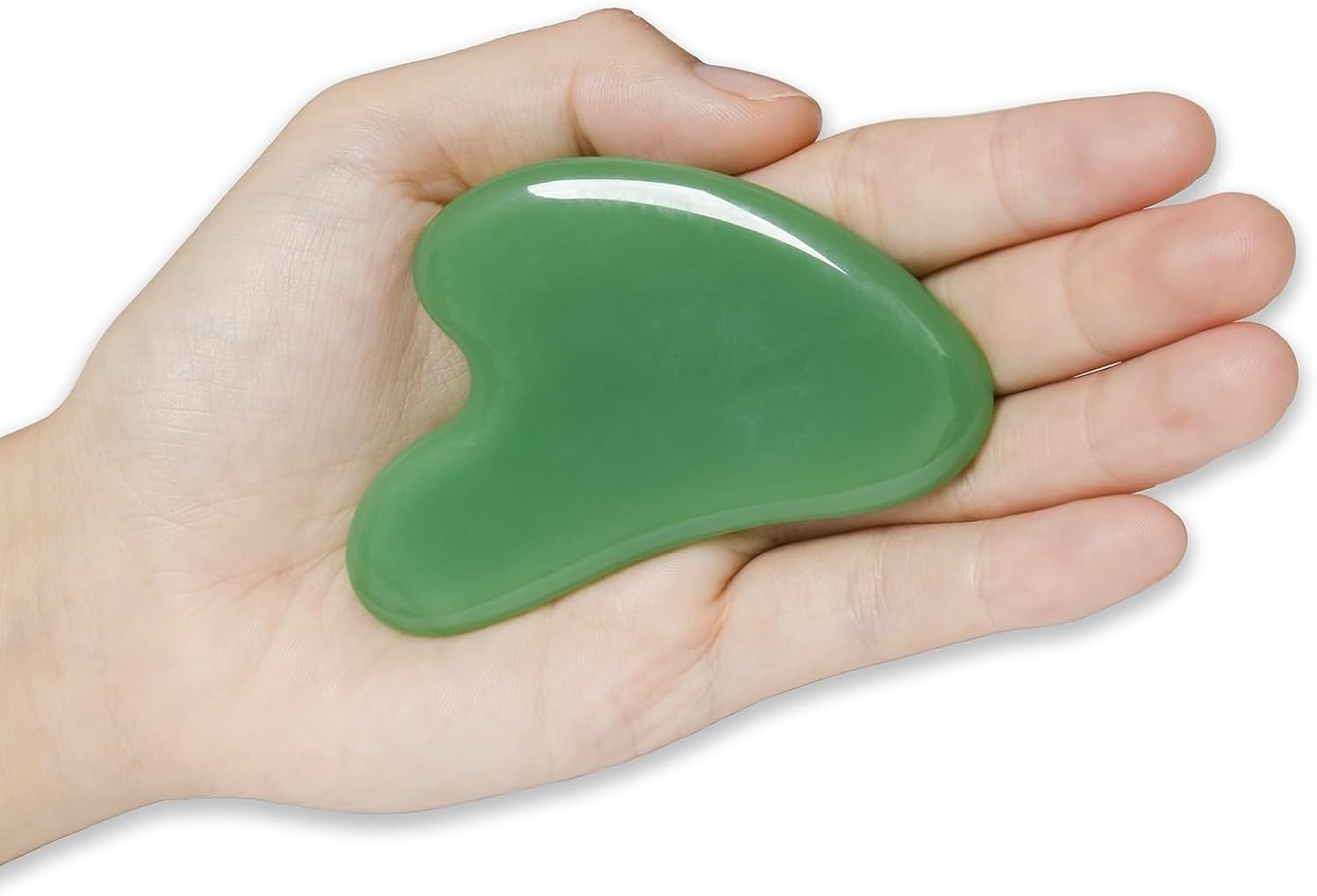 Gua Sha Jade Stone Massage Tool, Guasha Tool for Face and Deep Green
