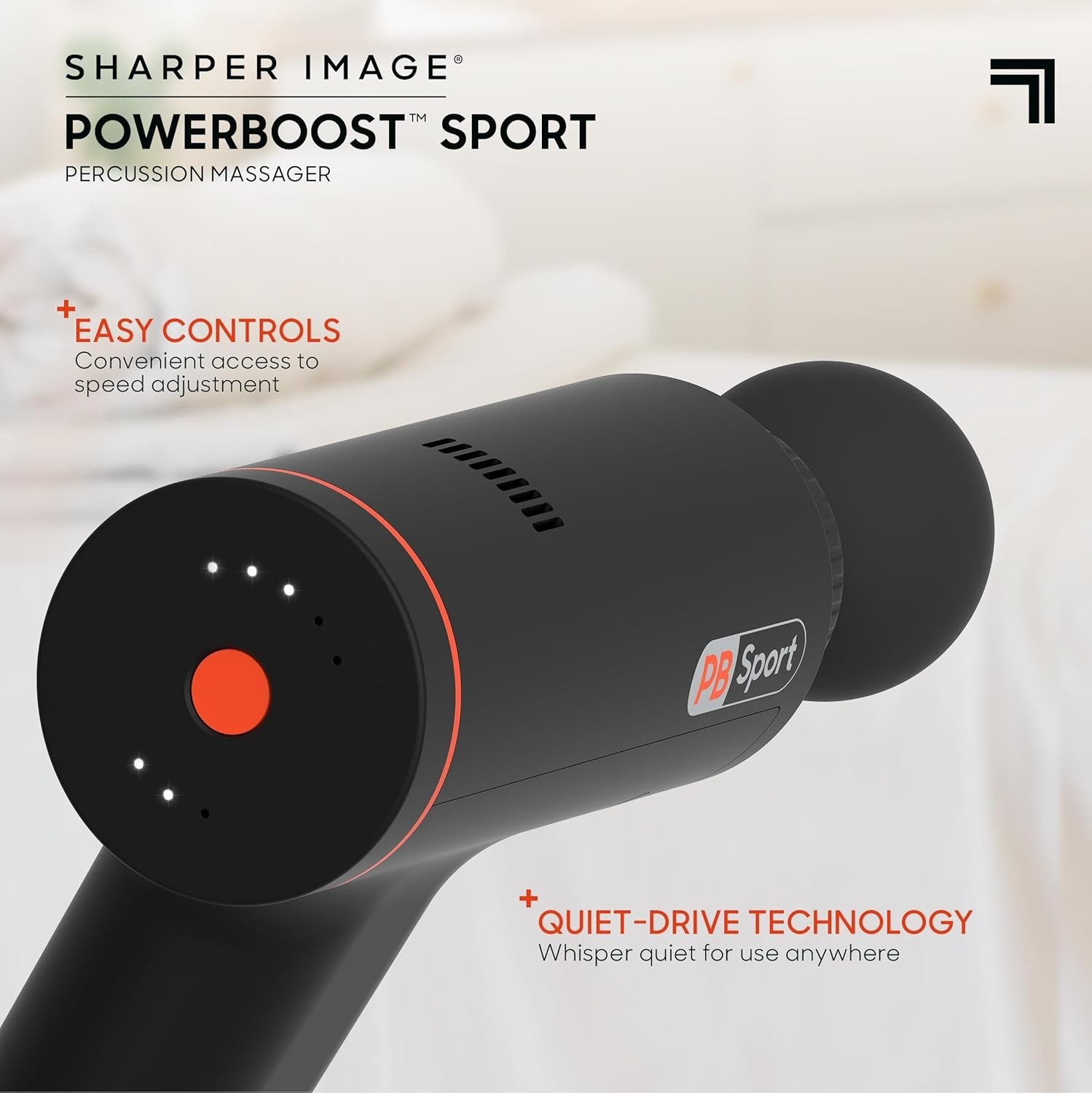 Sharper Image® Powerboost™ Sport Percussion Massager Lightweight Portable Design