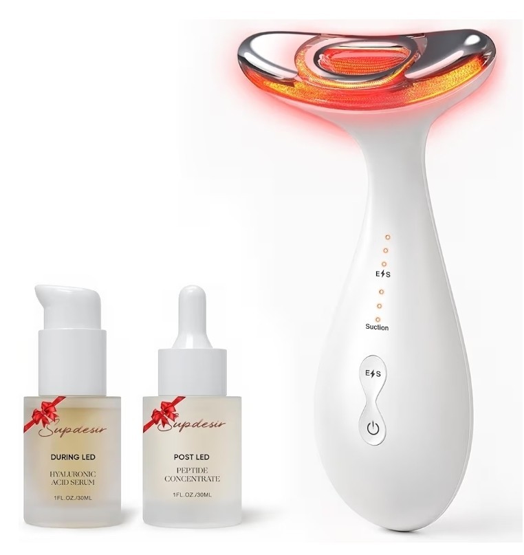 3 In 1 Red Light Therapy For Face Neck With Suction And Vibration Skin Firming