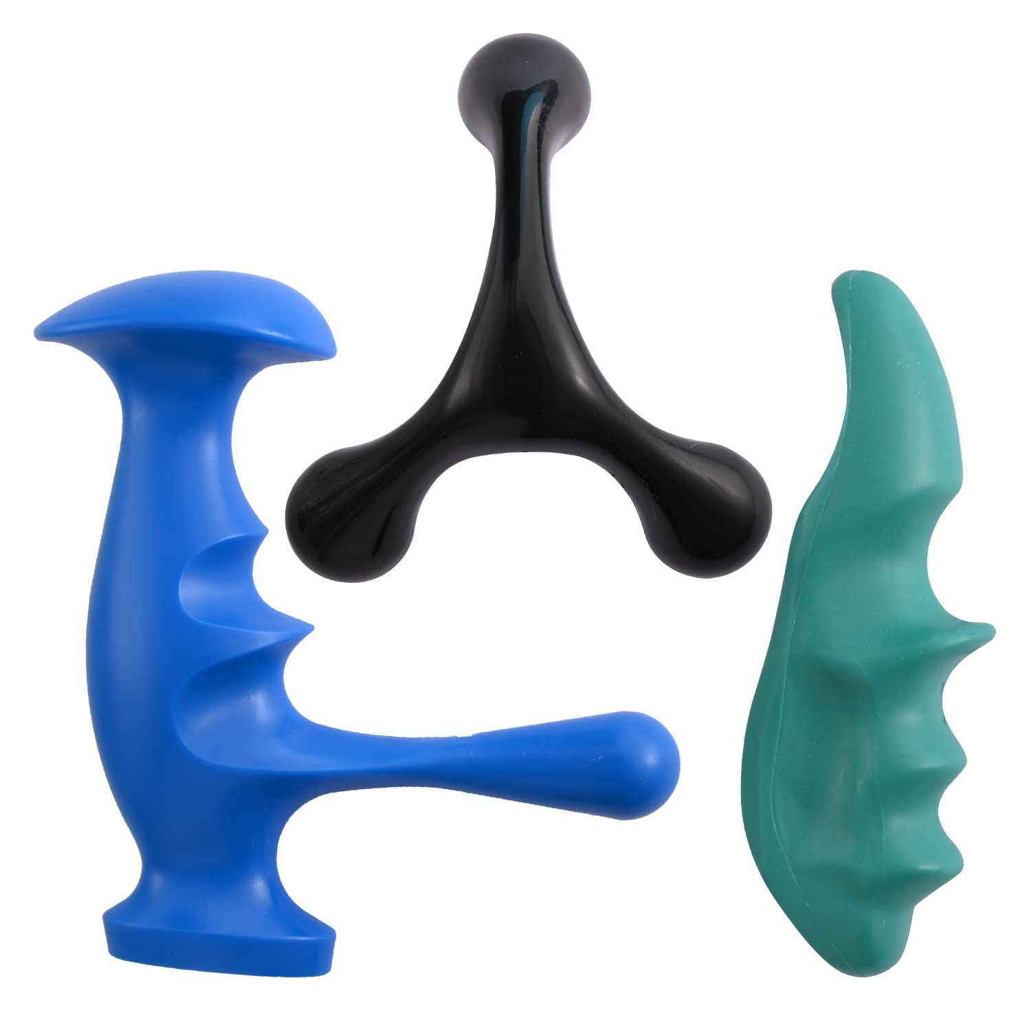 Abnaok Manual Trigger Point Massage Tool and Thumb Saver Black, Green, Blue