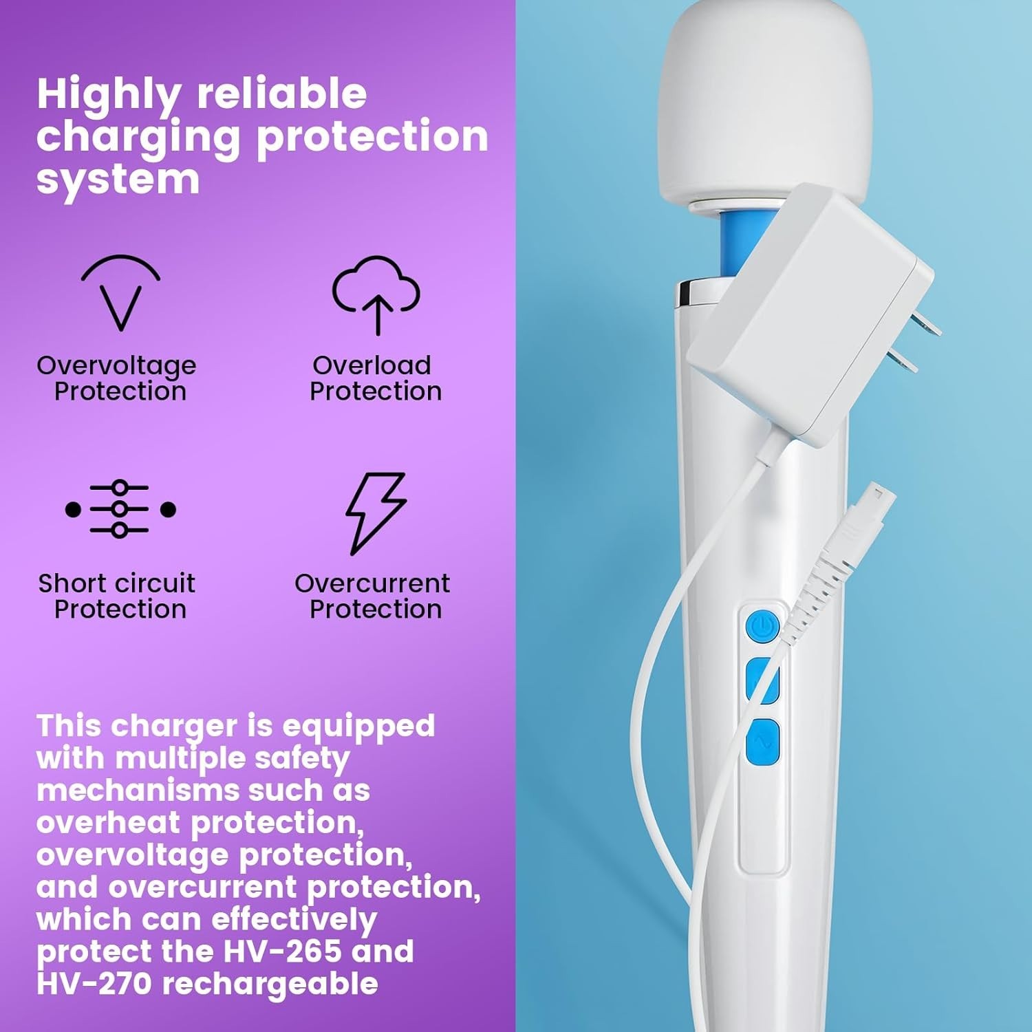 Charger Adapter Compatible with Magic Wand Hitachi Rechargeable WHITE