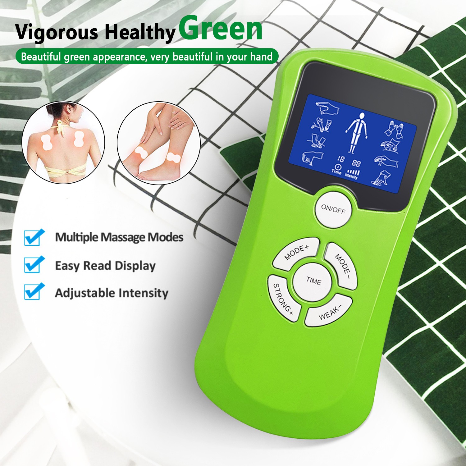 TENS UNIT Electronic Pulse Massager Muscle Stimulator Promote Blood Circulation