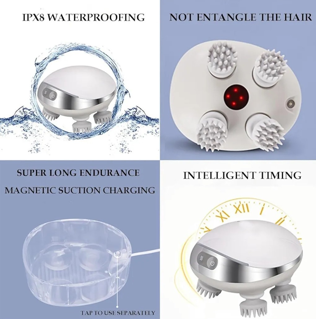 Scalp Massager For Hair Growth Waterproof Rechargeable Massager For Deep Clean