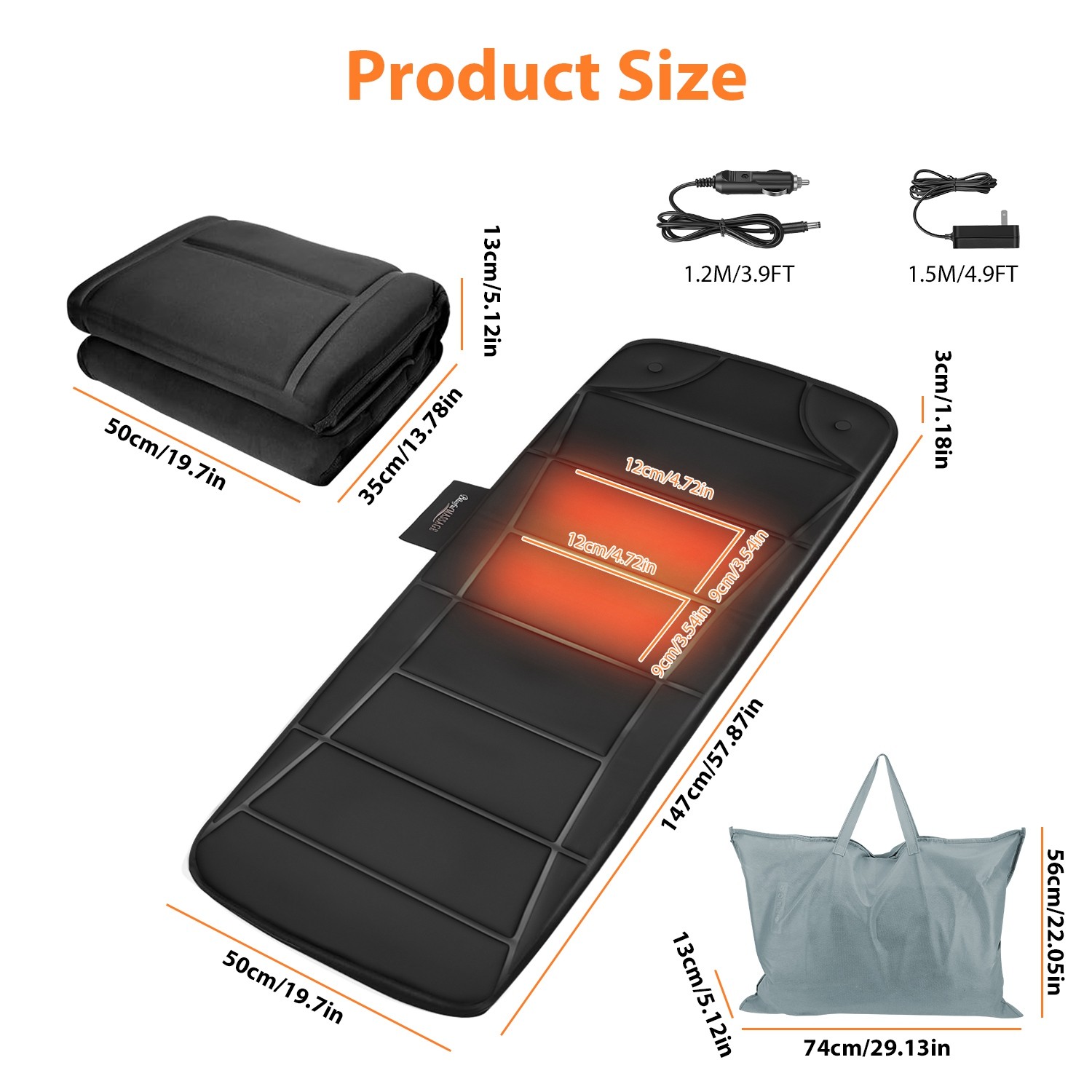 Vibration Massage Mat With Heat Full Body Massage Mattress Pad Electric Heated M