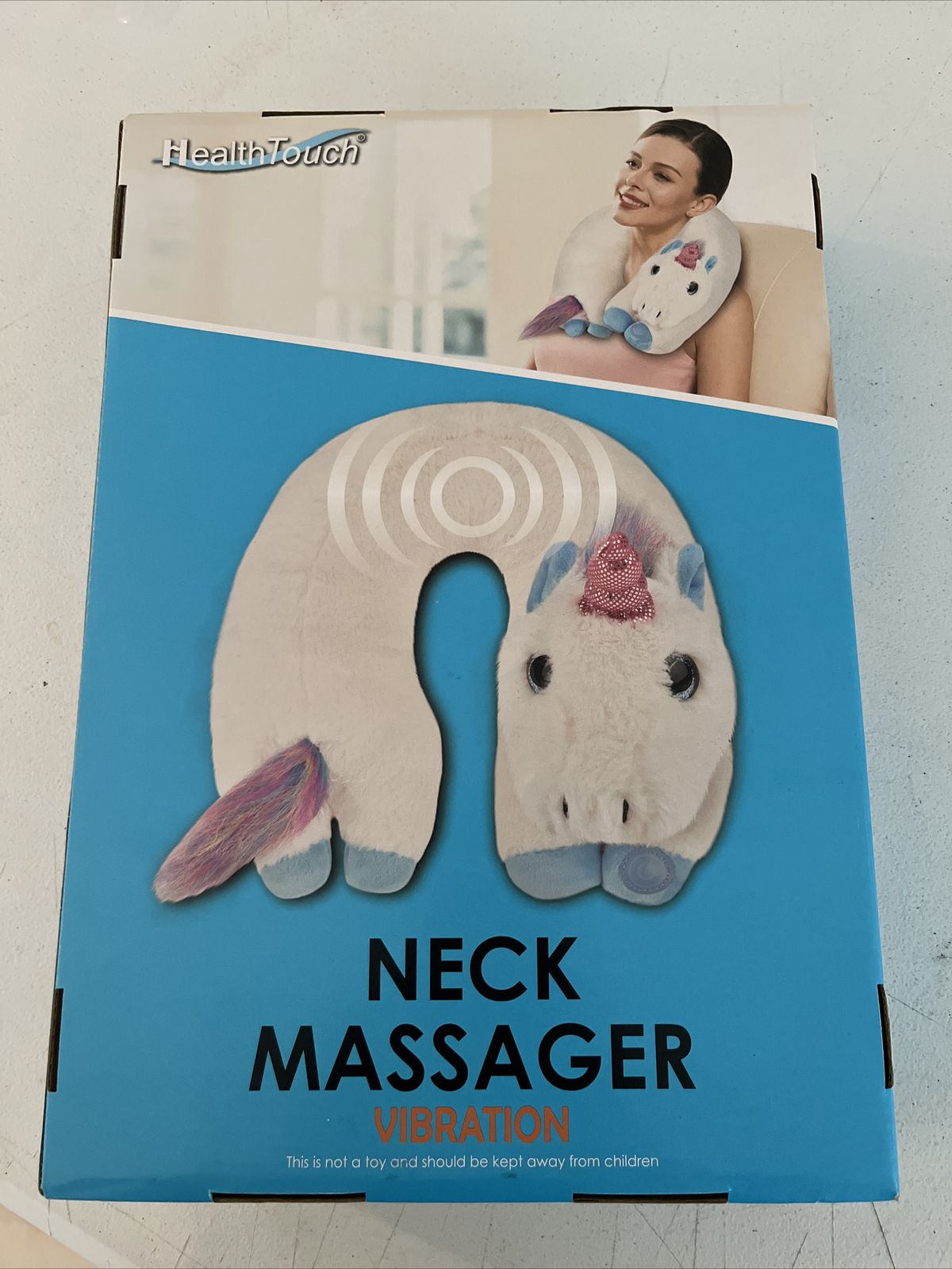 Health Touch Neck Massager Vibration UNICORN MultiColor Plush Polyester NEW