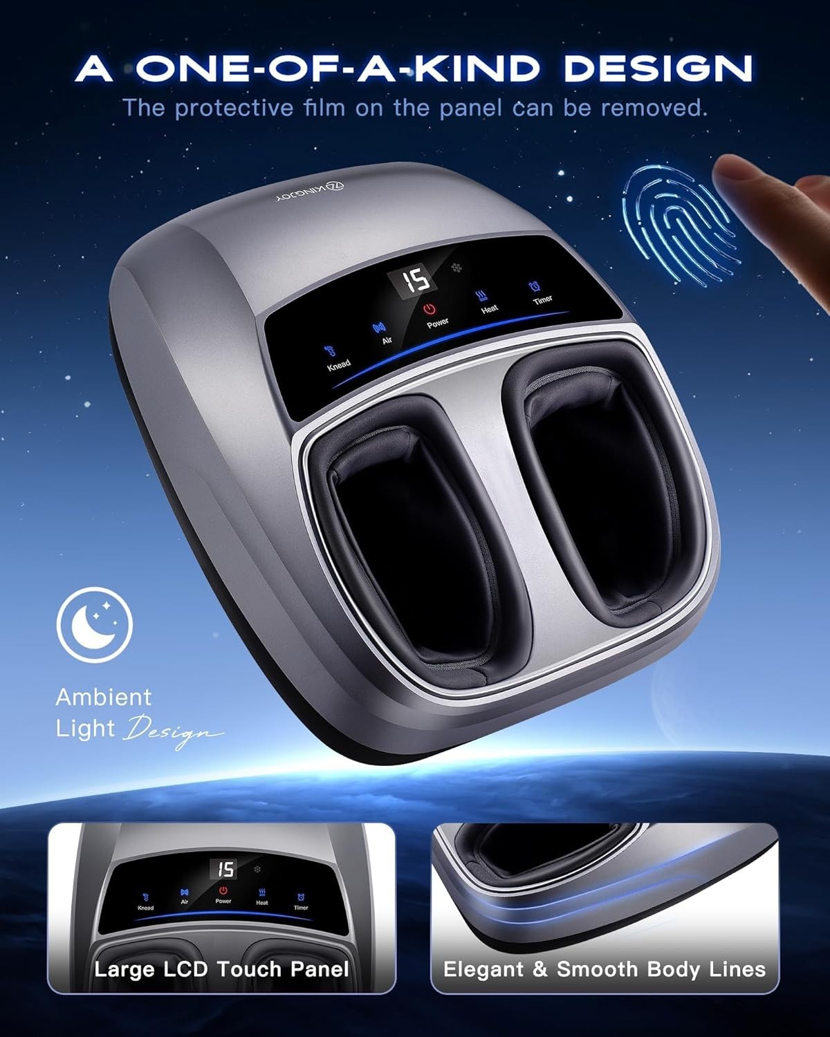 Foot Massager with Heat for Neuropathy, [2026 Upgraded], Deep Kneading Shiats…