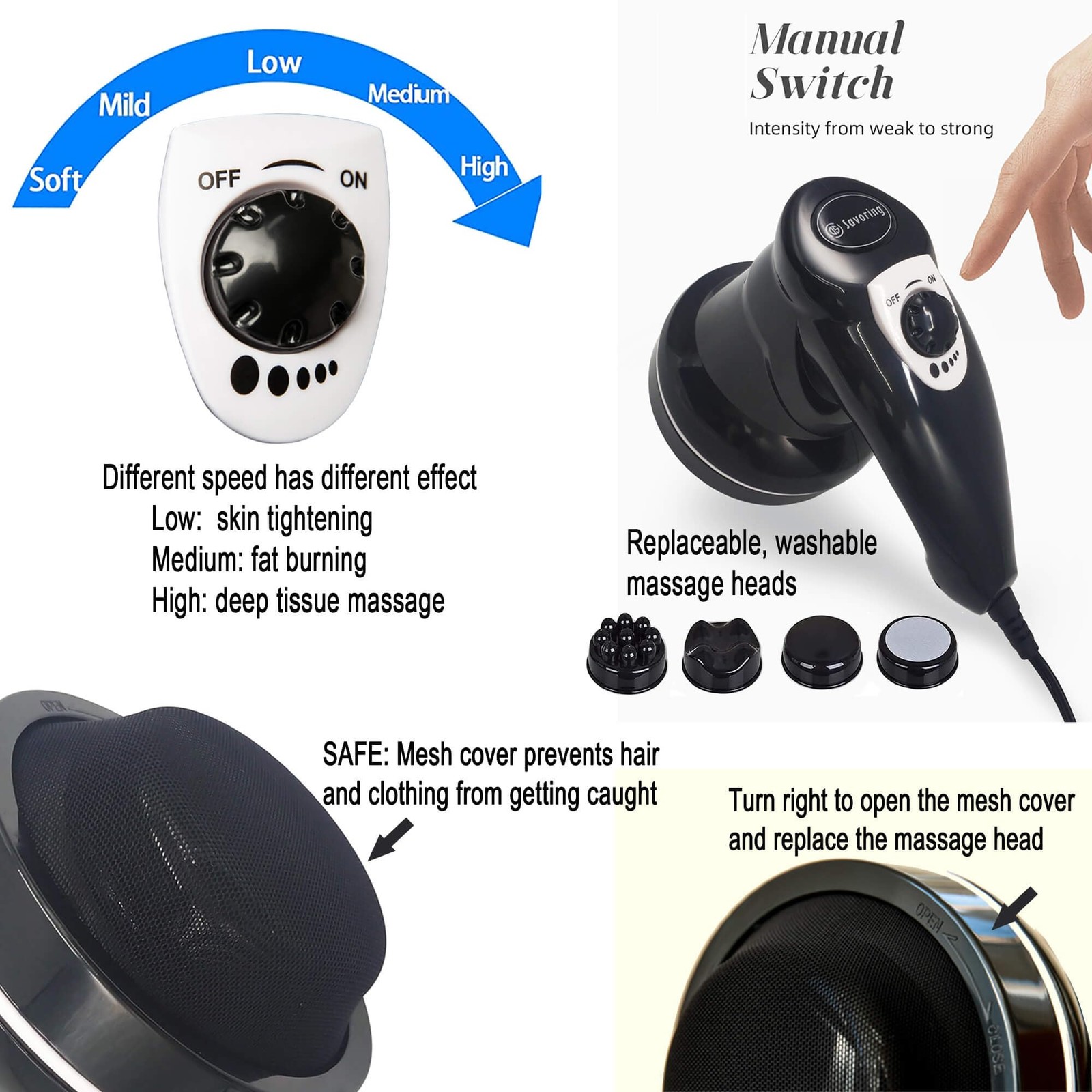 DS SAVORING Body Sculpting Machine for Women – 6-Speed Cellulite Small, Black