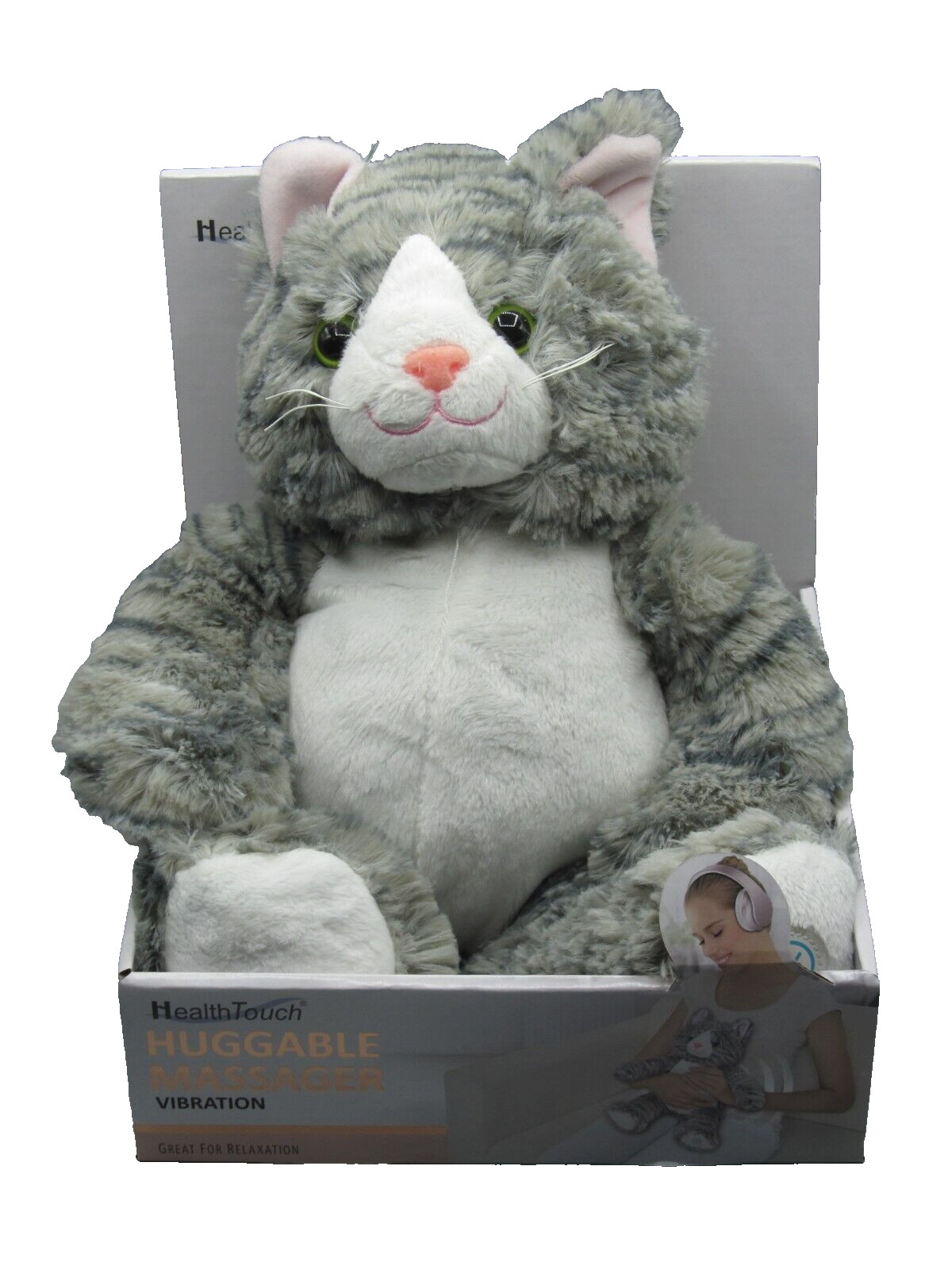 Health Touch Plush Vibrating CAT Huggable Massager with Relaxing Vibration NEW