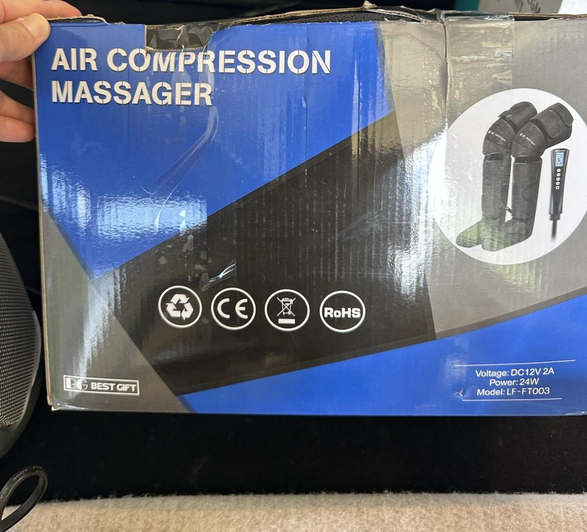 BEST GIFT Heated Air Compression Leg/Calf/Foot Massager LF-FT003 Black