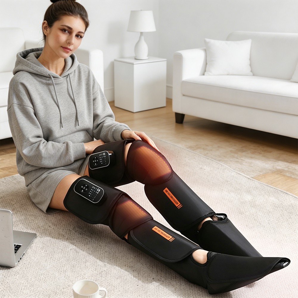 Air Compression Leg and Foot Massager with Heat for Circulation and Pain Relief