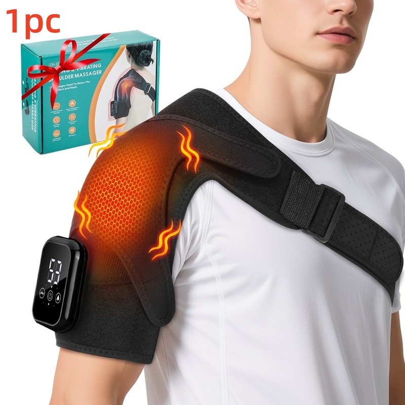 2pcs Electric Heated Shoulder Massager Joint Brace with Vibration Relief Pain