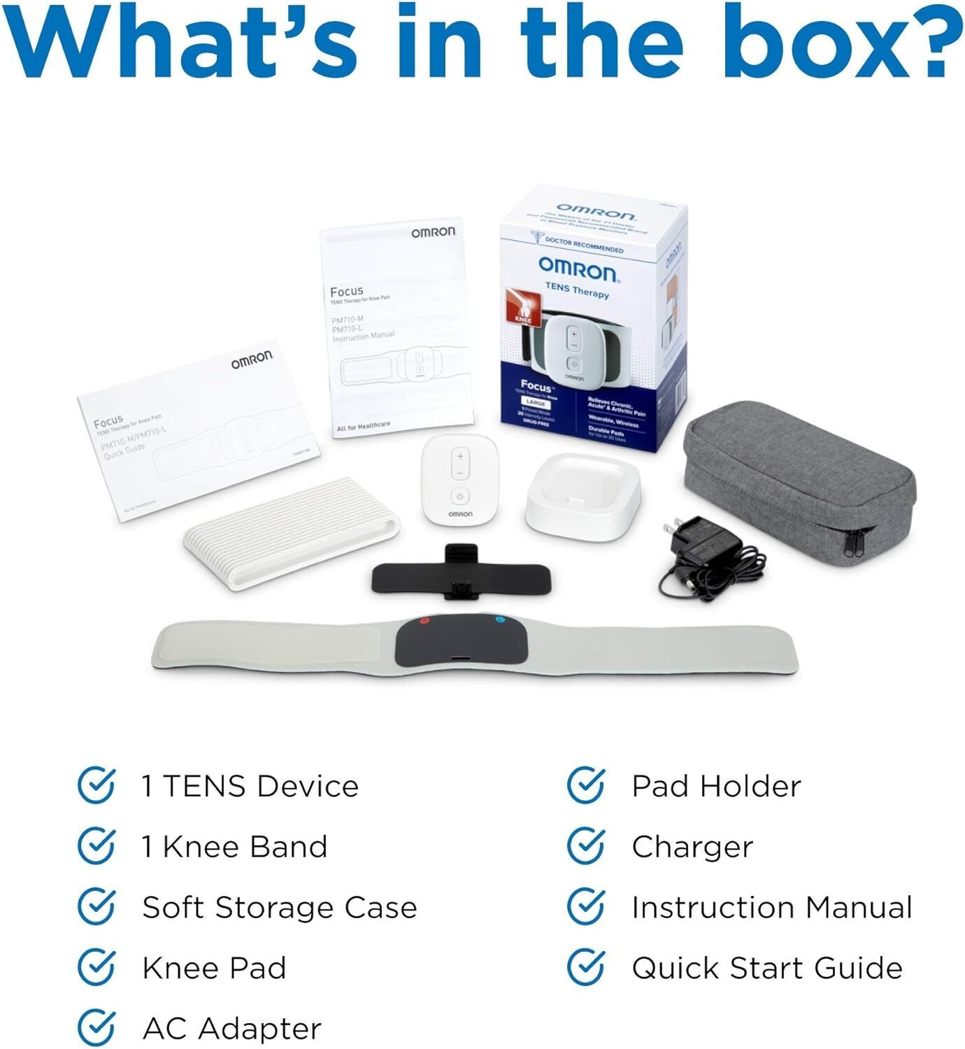 NEW! Omron Focus TENS Therapy for Knee Unit Wireless Muscle Stimulator Medium