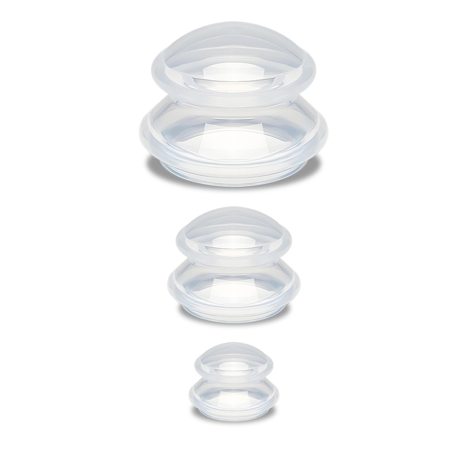 RAYVBLO Silicone Cupping Therapy Set, Kit for Massage S; M; L, Clear