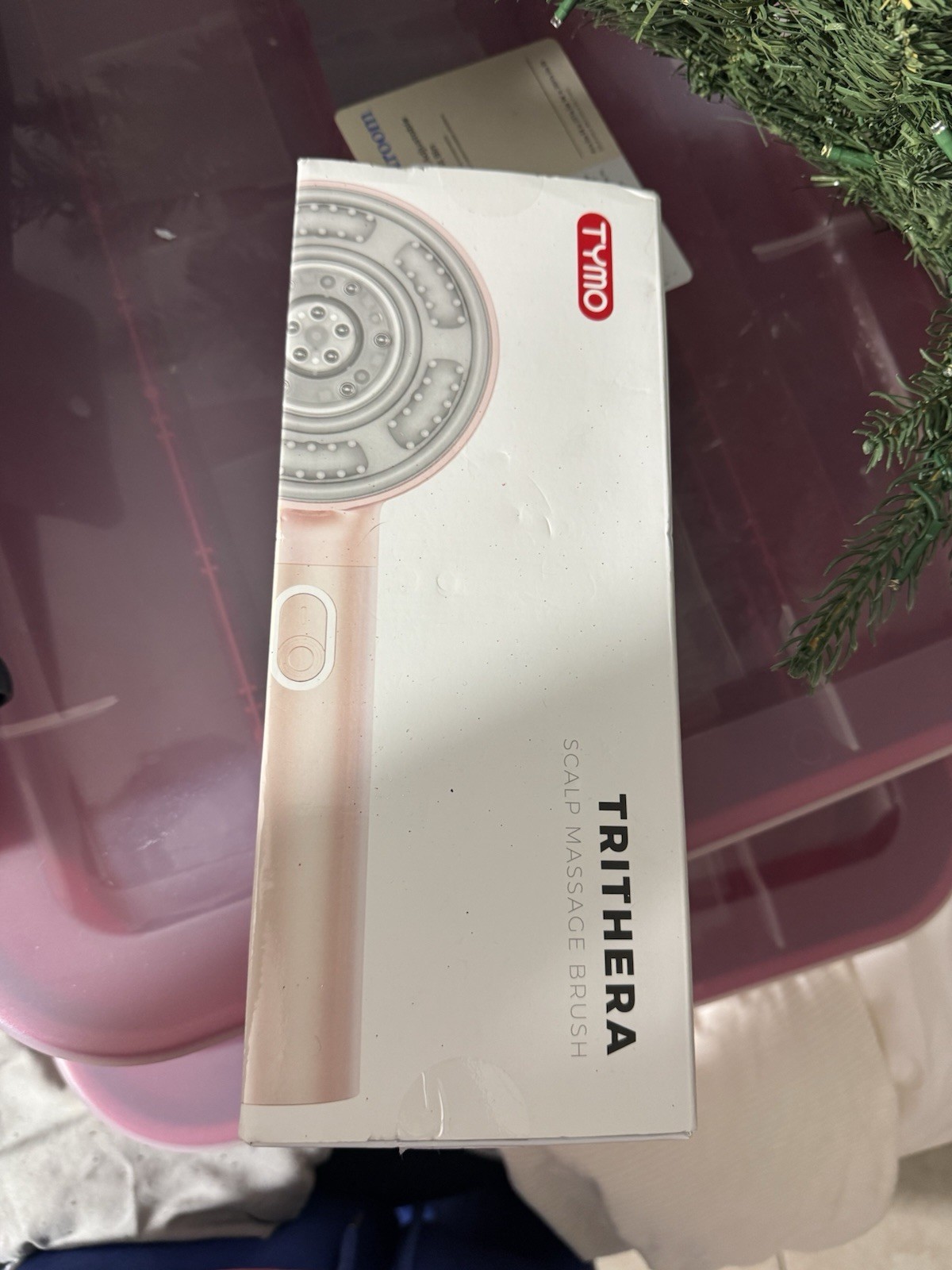 TYMO TriThera Pink Scalp Massager IPX7 Waterproof Rechargeable Cordless