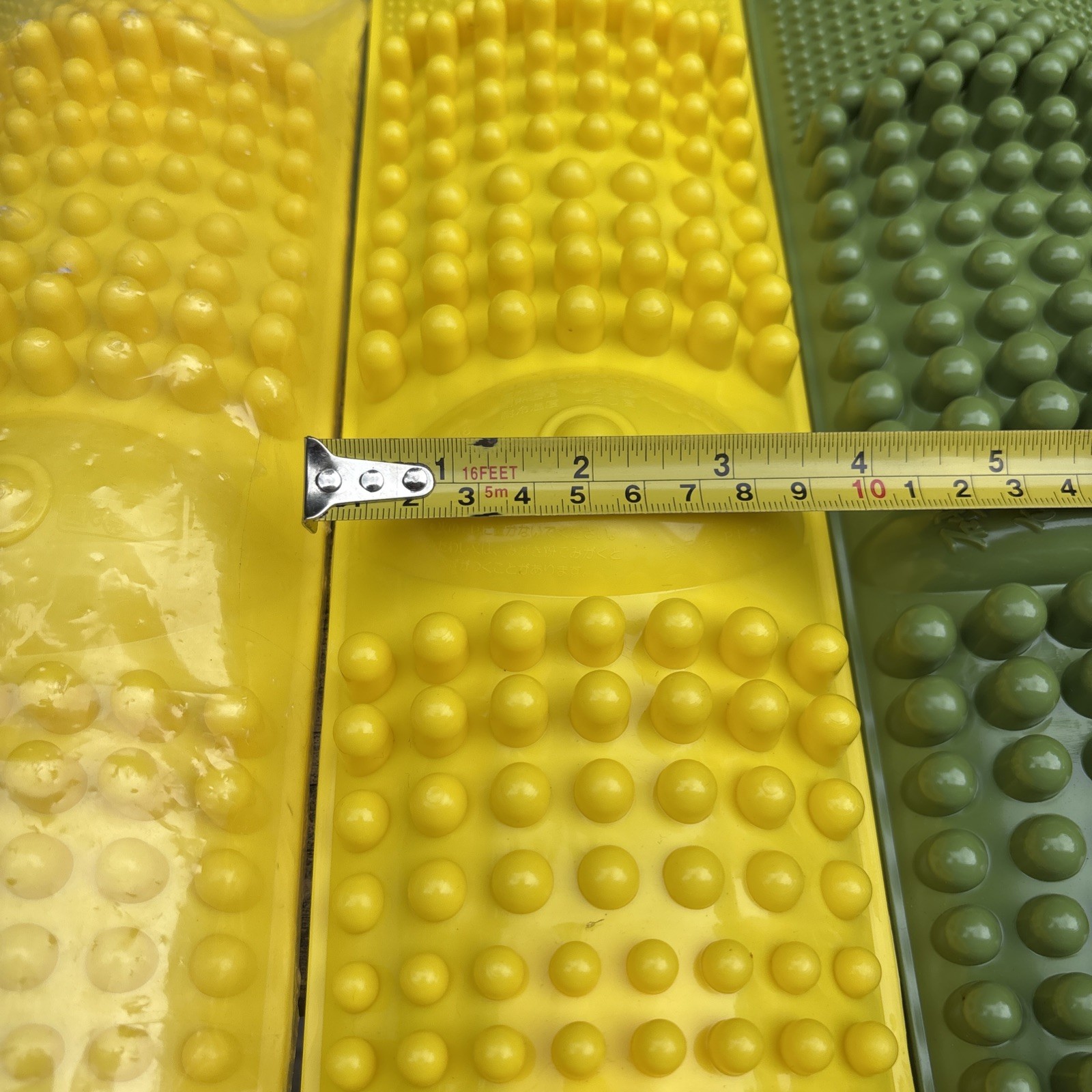 Japanese Reflexology Foot Massager SET Of 3 with Nubs, Green And Yellow