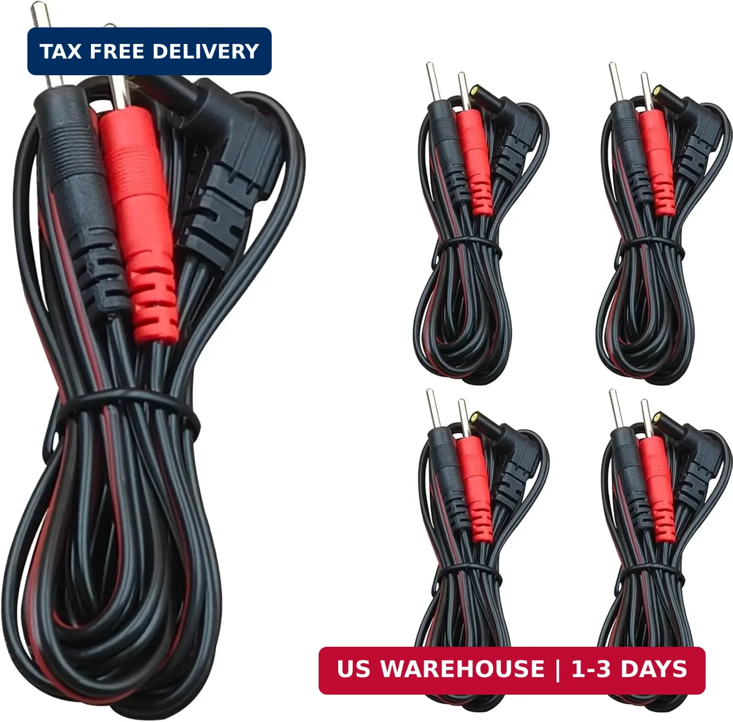 TENS Unit Replacement Lead Wires: 5 Pieces TENSSO 2.35mm Plug to 2mm Pin Electro